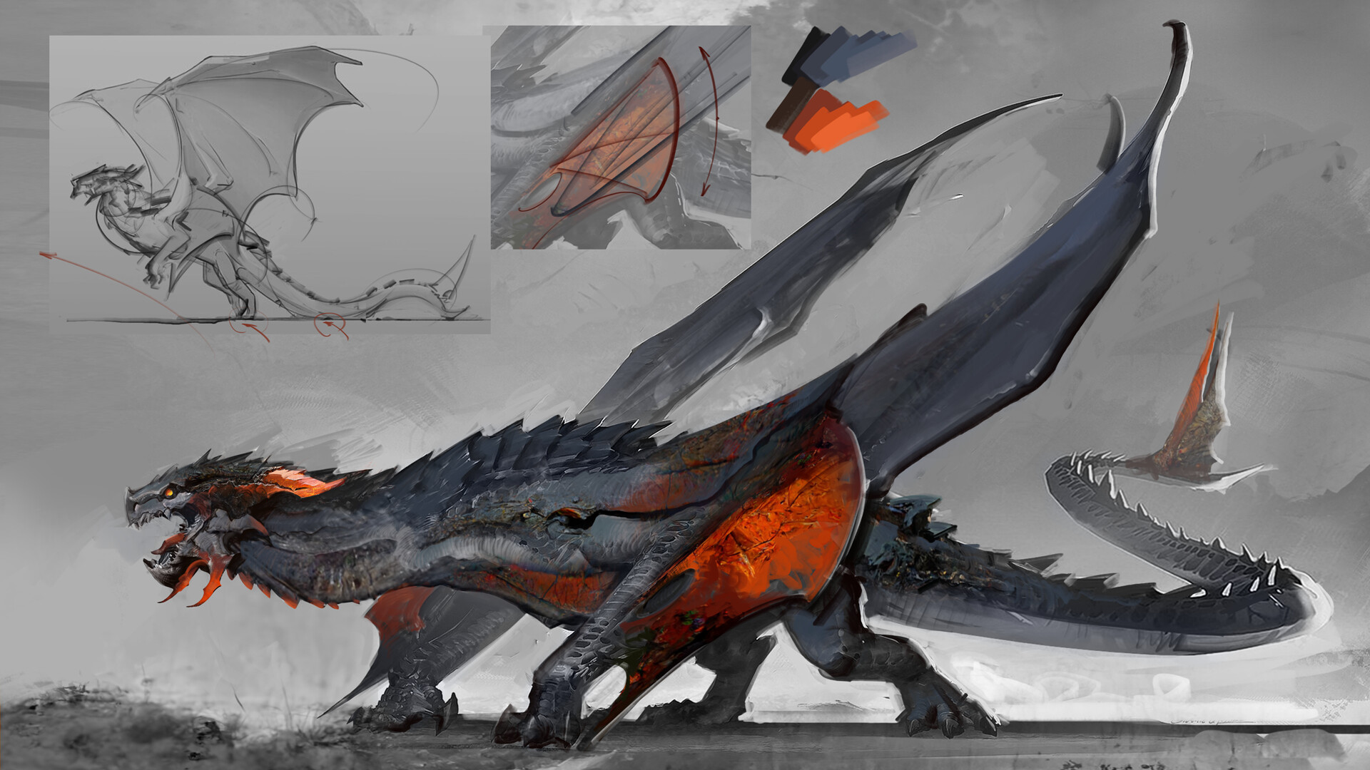 awesome fire dragon drawings