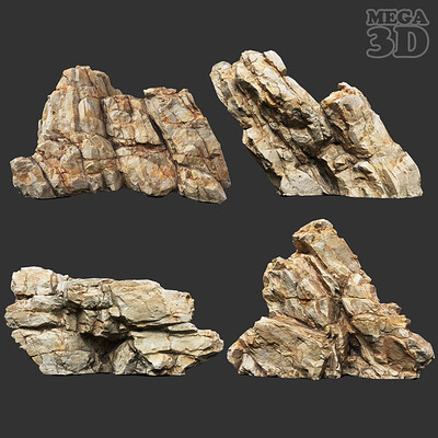 Scifi Yellow Sharp Rock 220611 - Ultra HD 16K Textures | 3D model