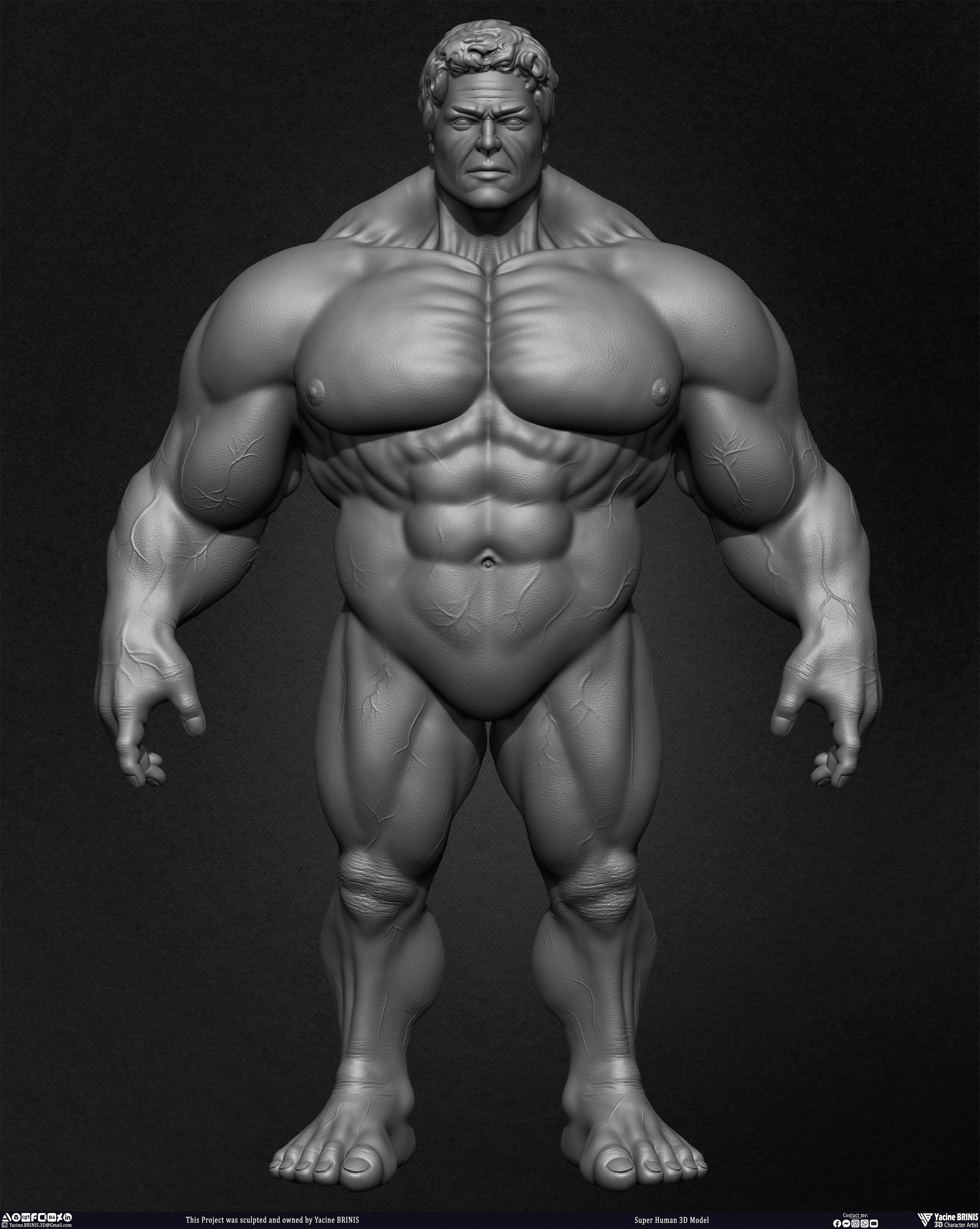 Super Human 3D Model sculpted by Yacine BRINIS 010