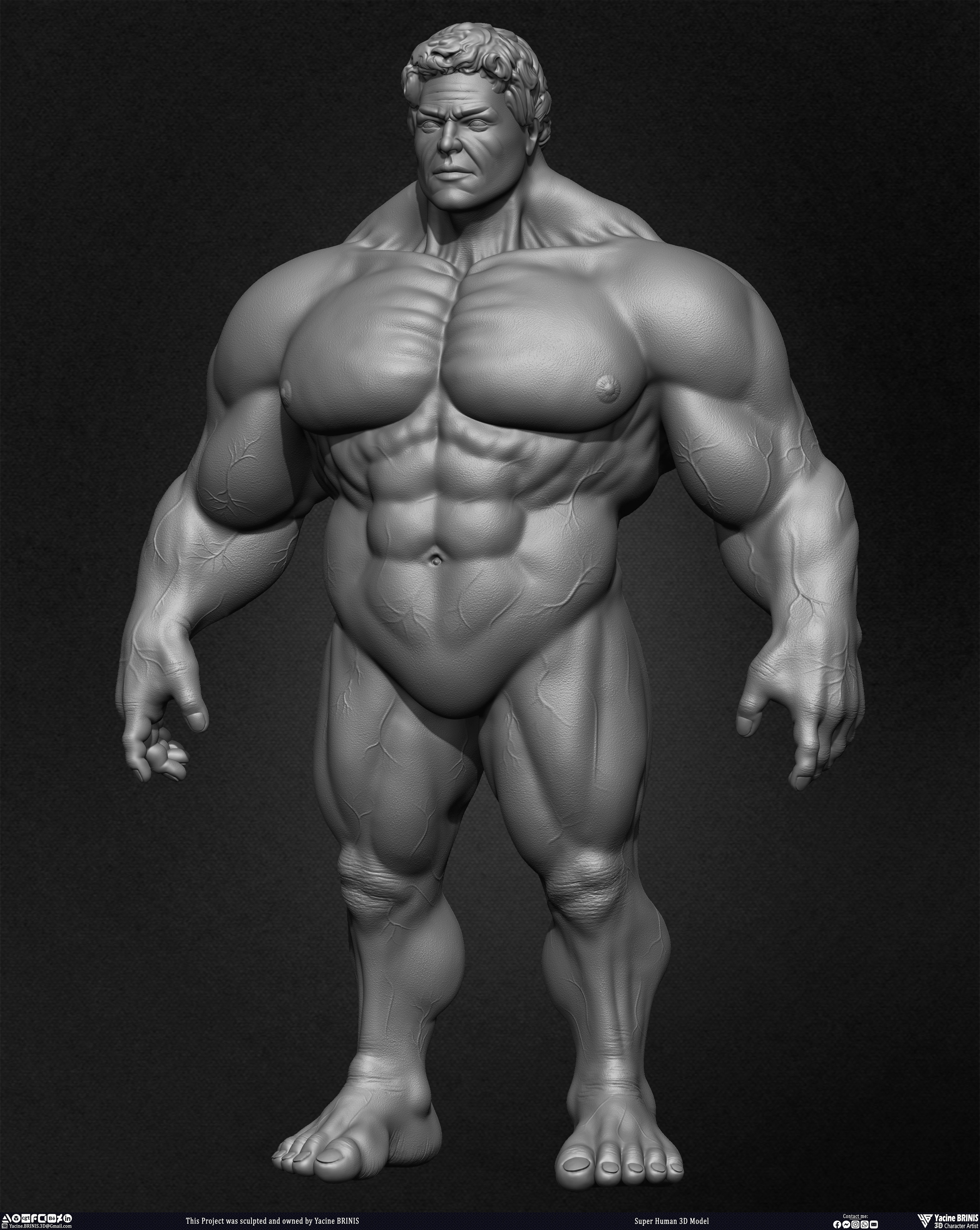 Super Human 3D Model sculpted by Yacine BRINIS 013