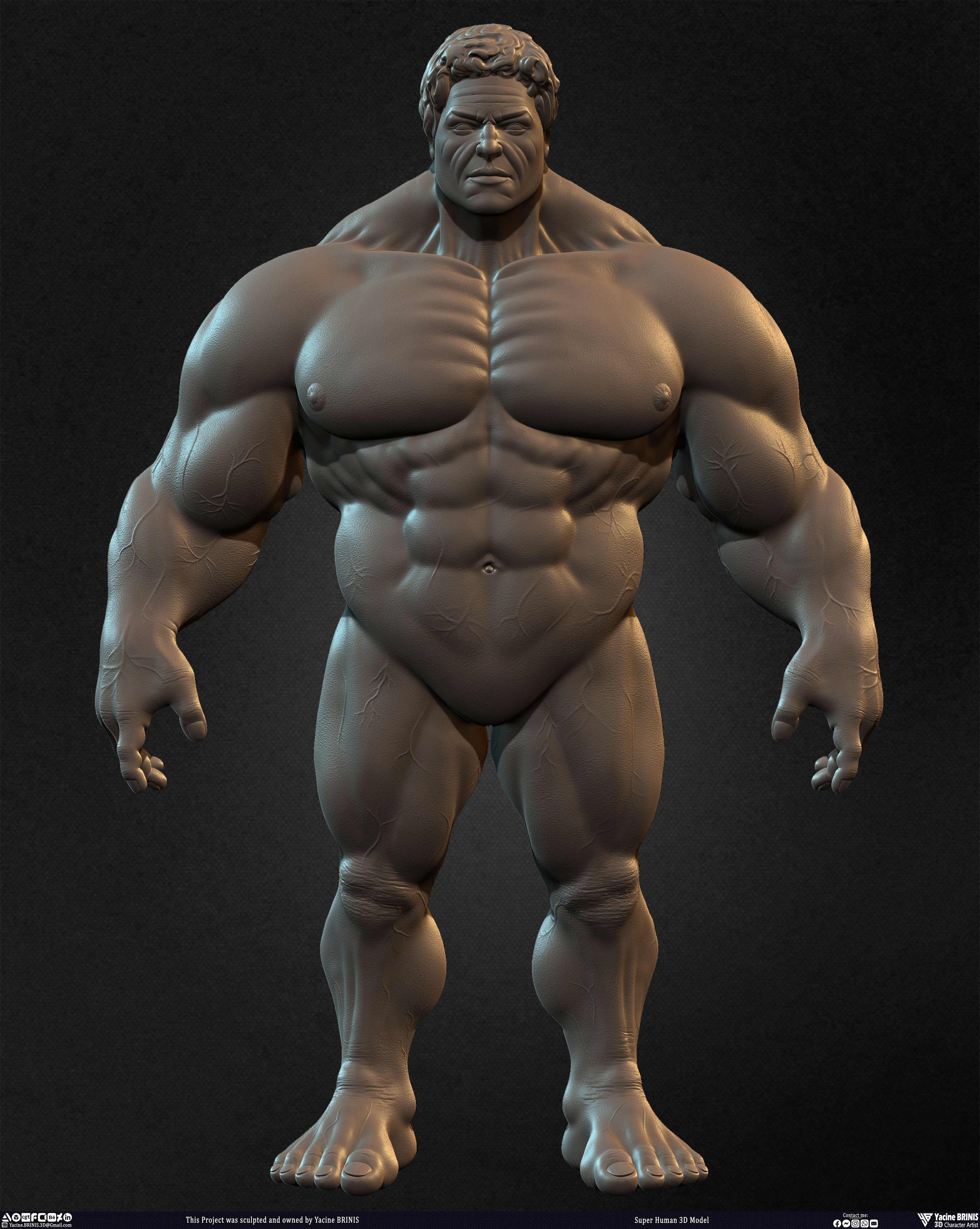 Super Human 3D Model sculpted by Yacine BRINIS 014