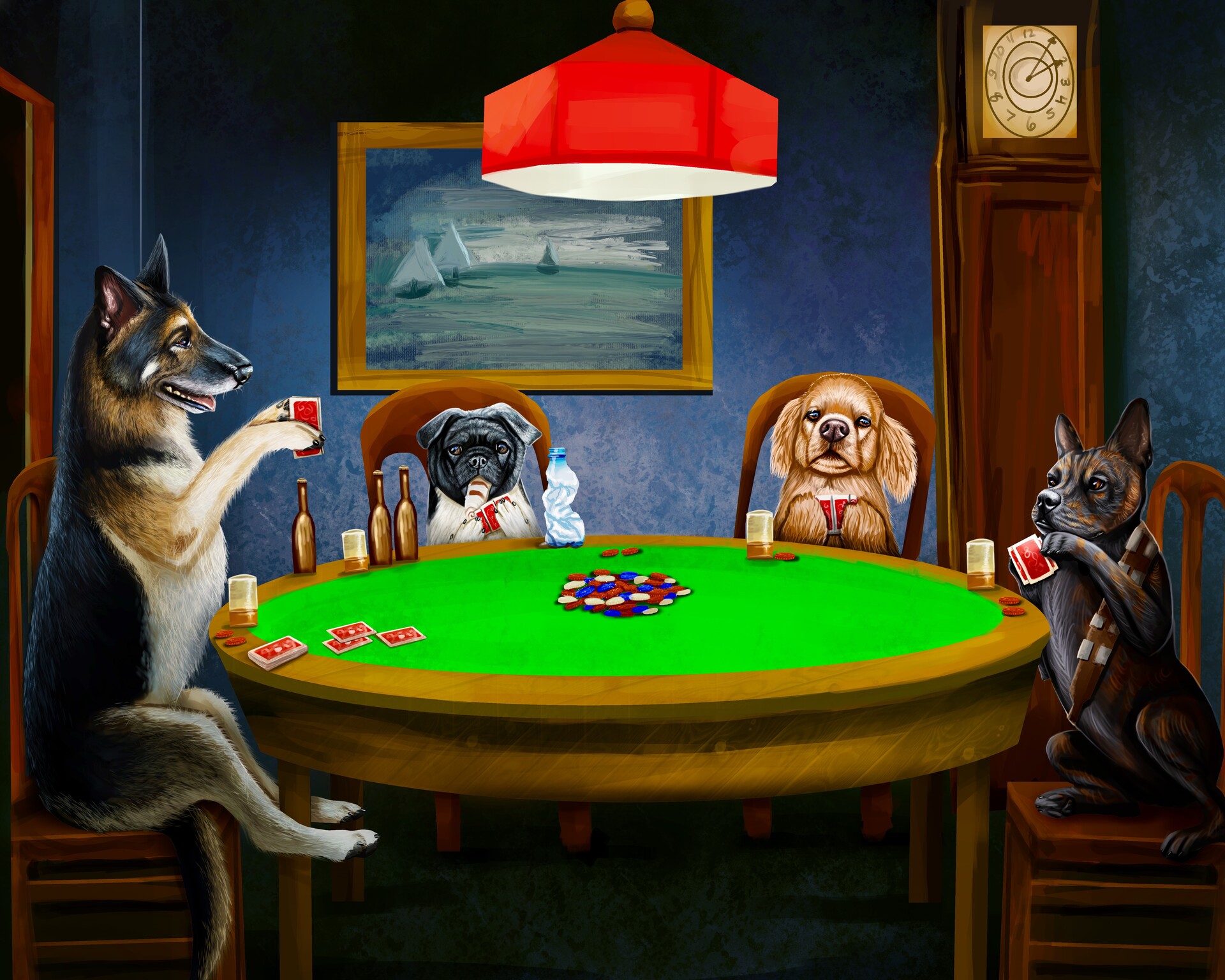 AI art illustration dog poker poker chips animals cards  3060x2048  Wallpaper  wallhavencc