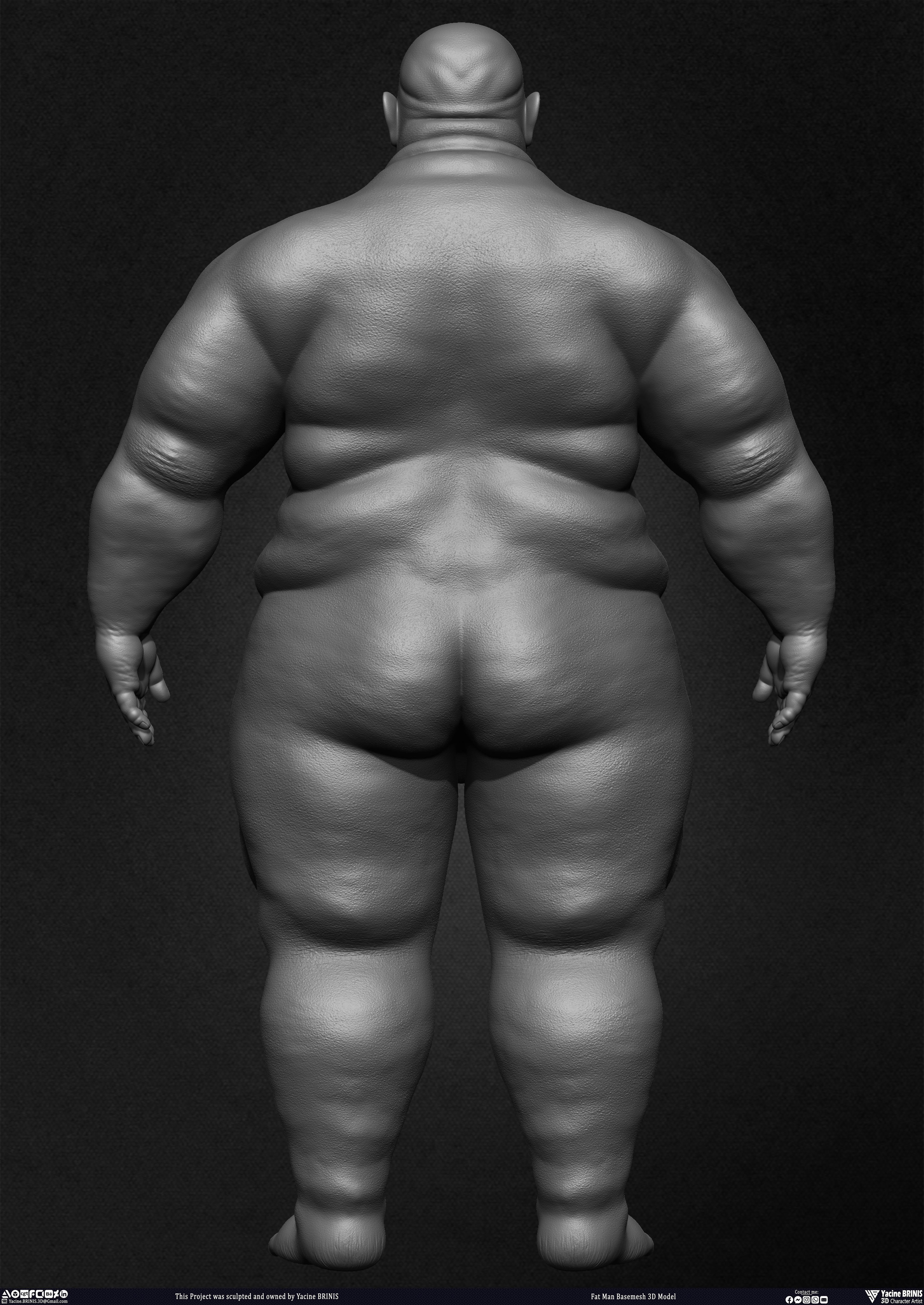 Fat man Basemesh 3D Model sculpted by Yacine BRINIS 012