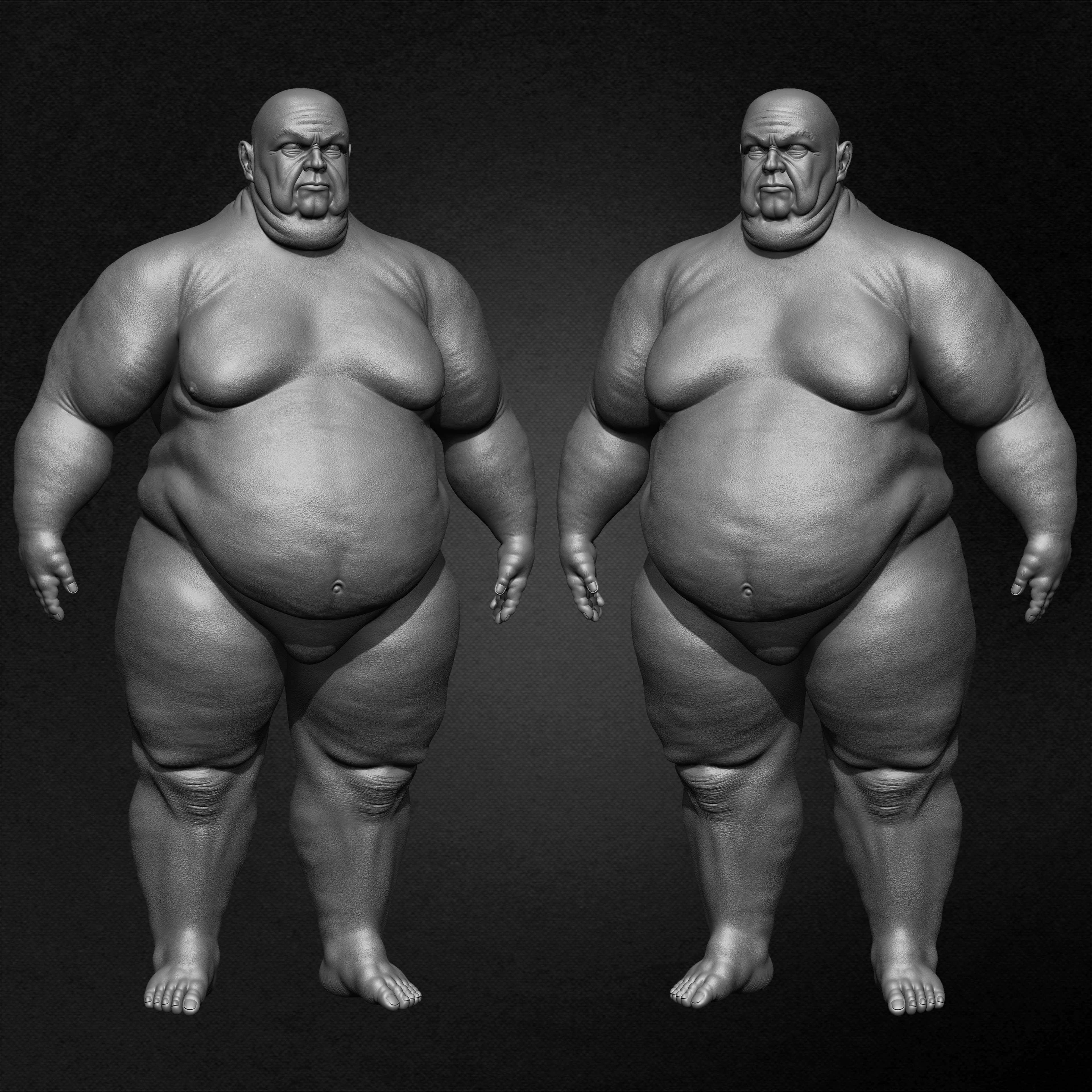 Fat man Basemesh 3D Model sculpted by Yacine BRINIS 016