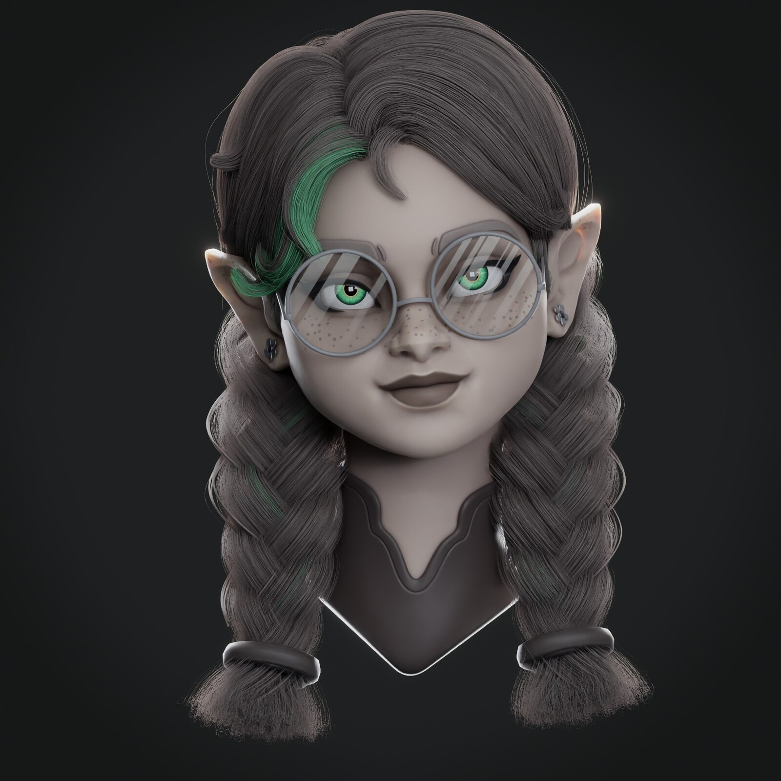 Cycles Render (same scene but the hair turned out lighter)