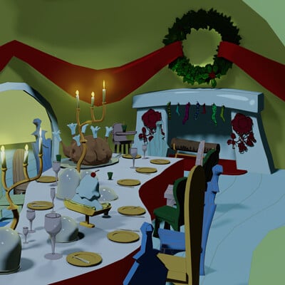 Low Poly 3D Concept | How the grinch stole Christmas Feast
