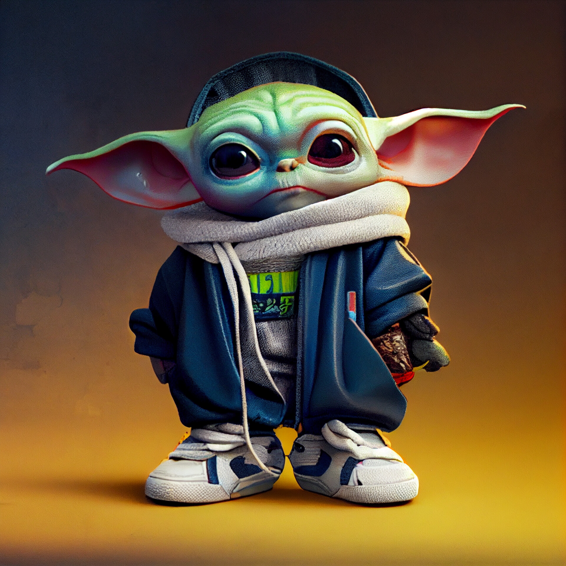 Cute and Adorable Baby Yoda Portrait 