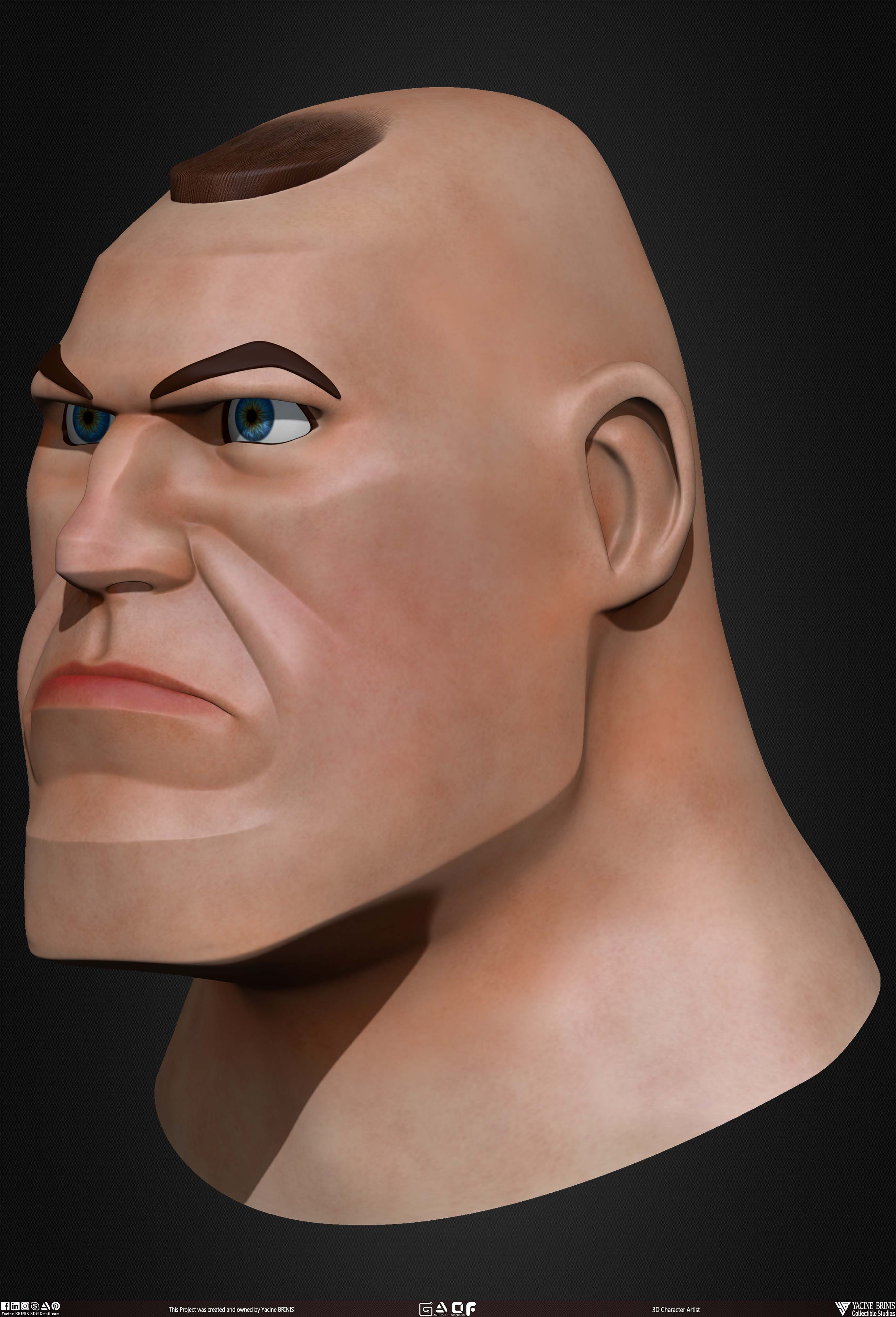 Cartoon Male head vol 01 3D Character sculpted by Yacine BRINIS 016