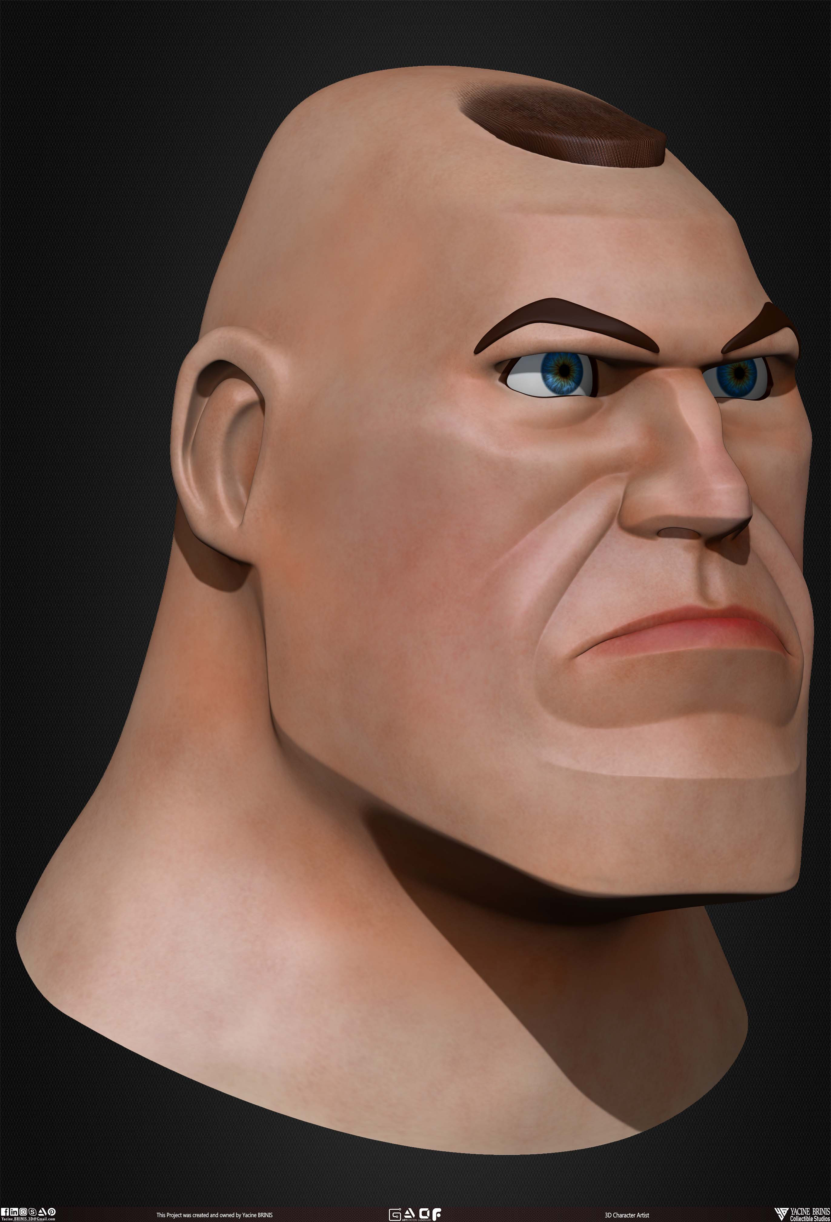 Cartoon Male head vol 01 3D Character sculpted by Yacine BRINIS 019