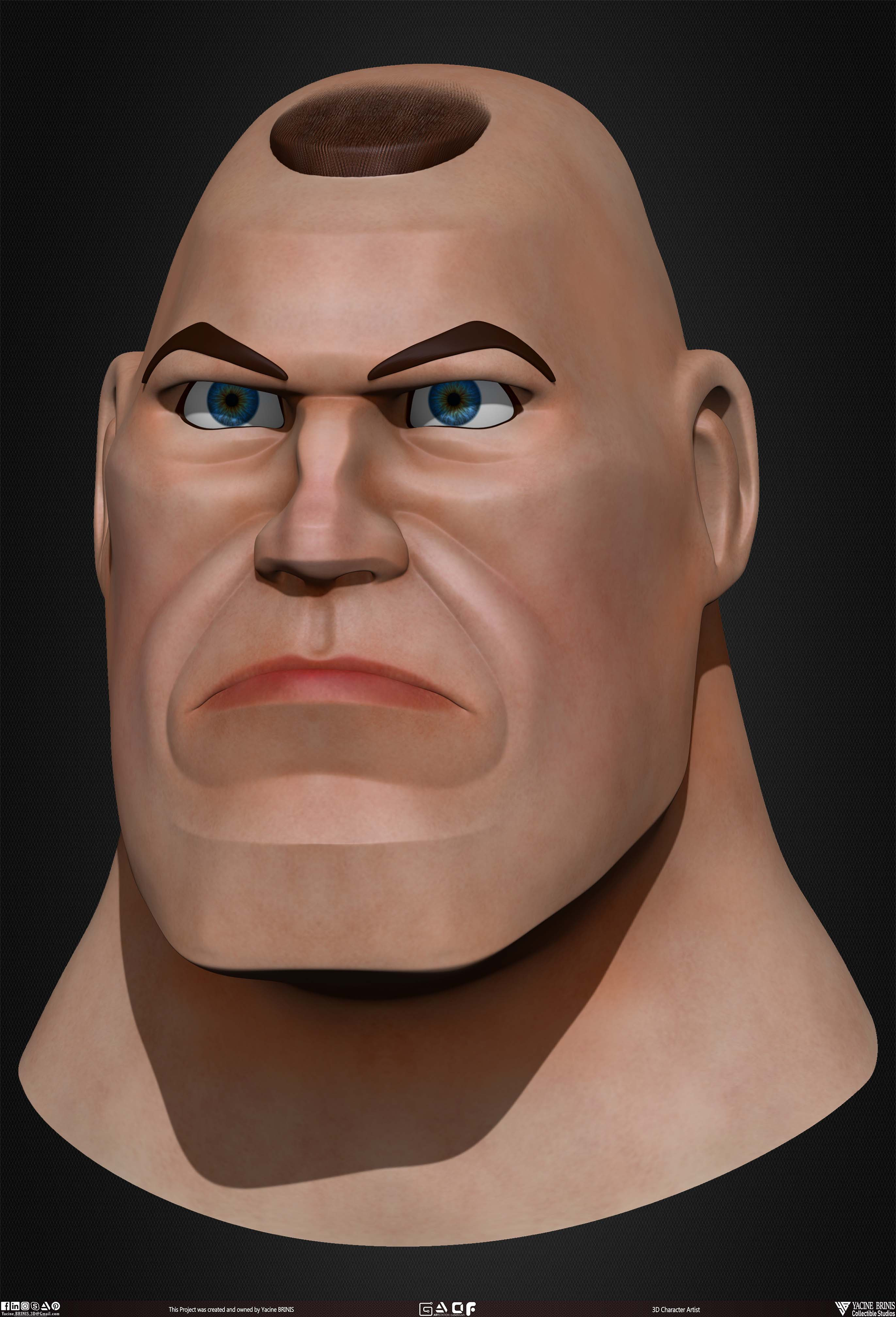 Cartoon Male head vol 01 3D Character sculpted by Yacine BRINIS 020