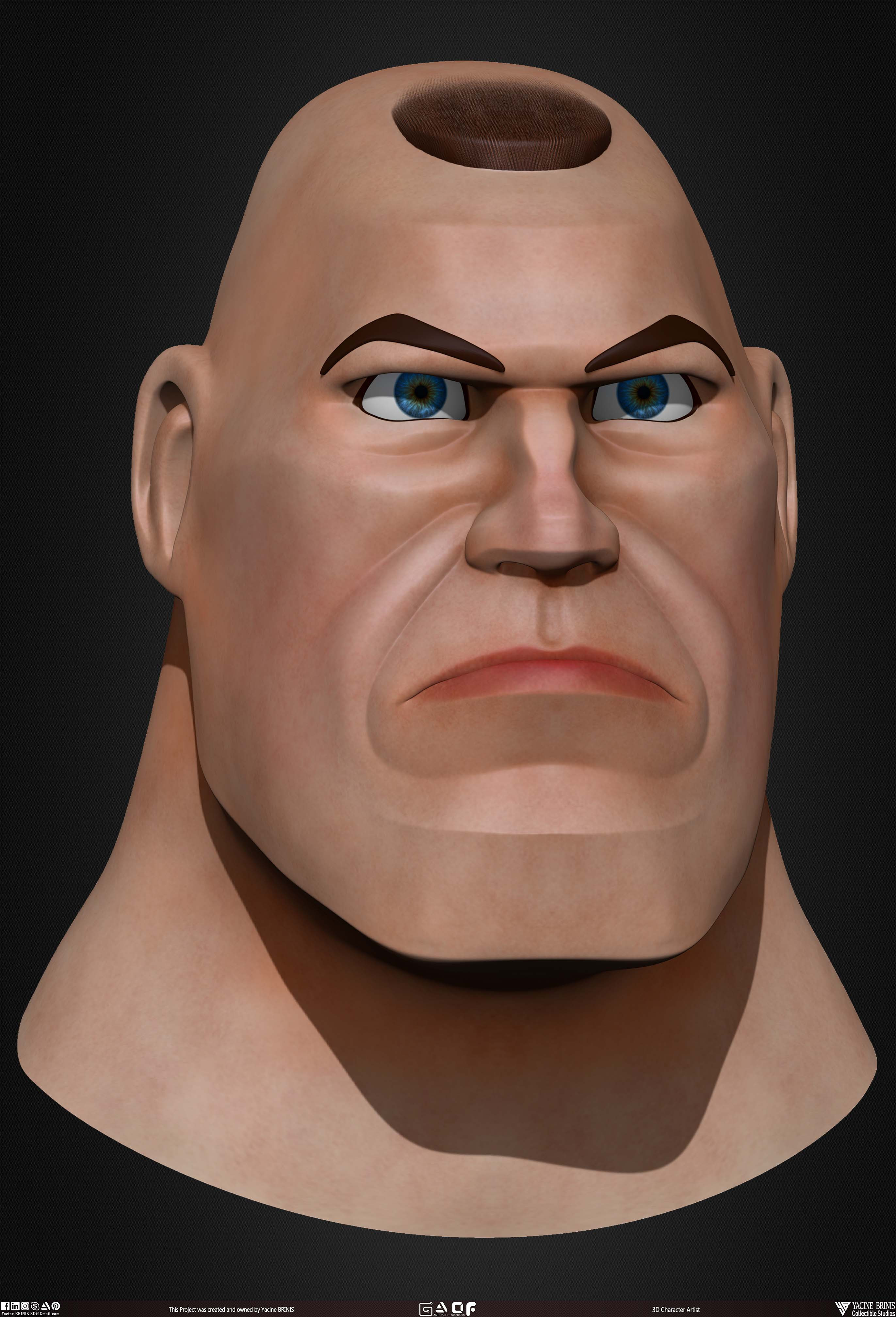 Cartoon Male head vol 01 3D Character sculpted by Yacine BRINIS 021