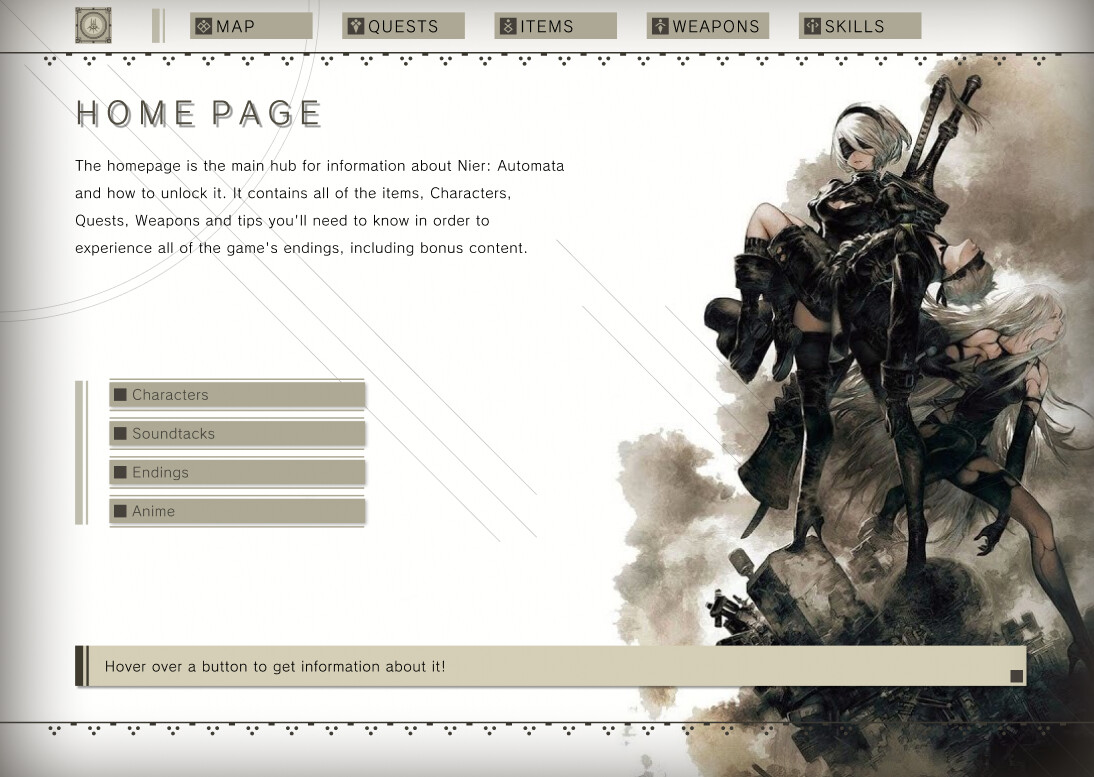 ArtStation - Nier: Automata homepage design