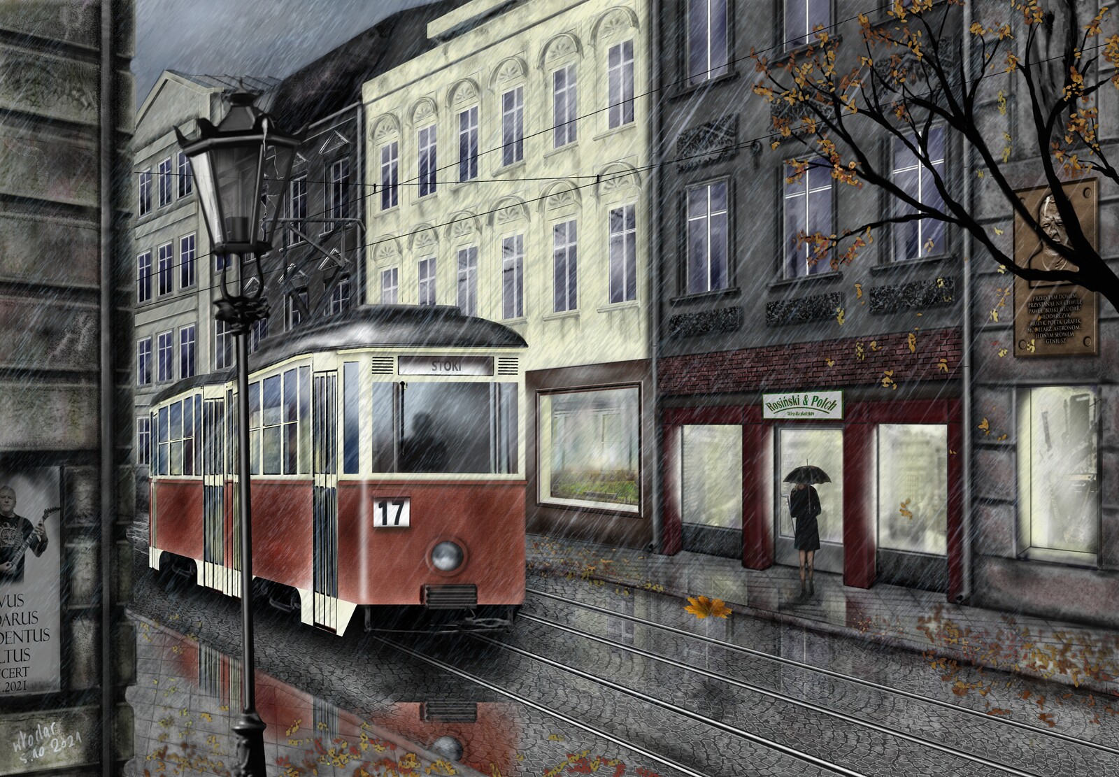 Late tram to Monika - Spóźniony tramwaj do Moniki - Corel Painter
