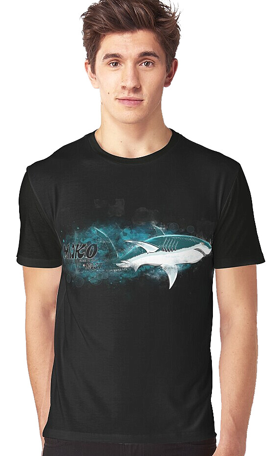 Joseph Vella - Mako Shark - Norn to Swim. Fast! t-shirts and merch