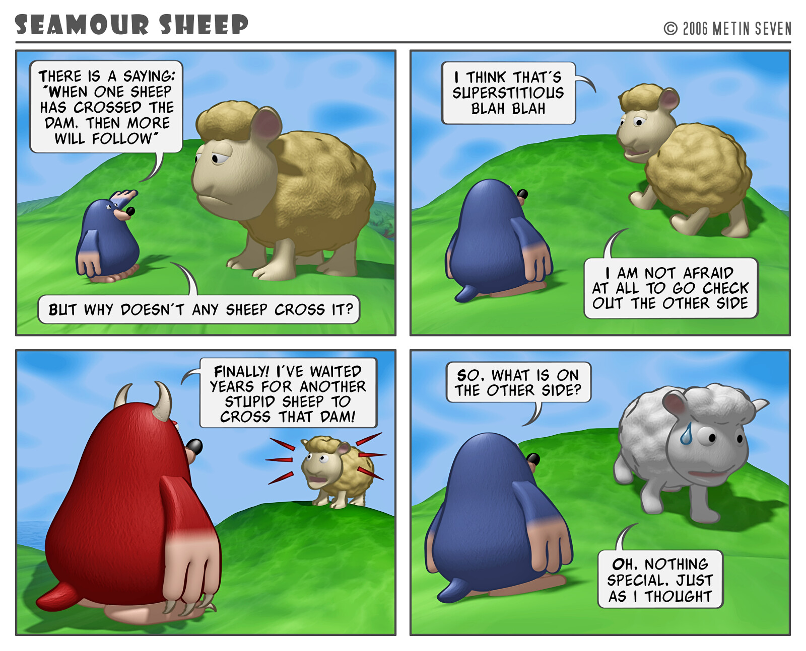 Seamour Sheep and Marty Mole comic strip episode: Superstition