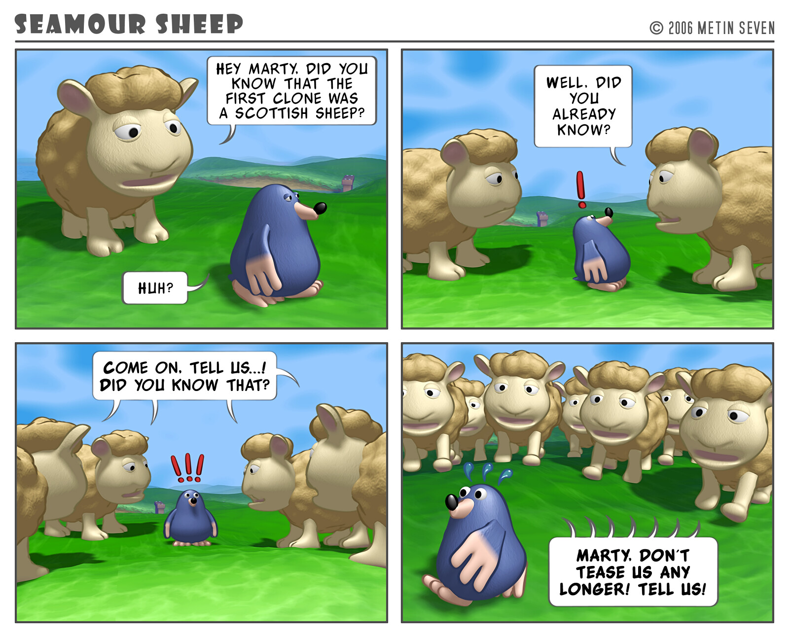 Seamour Sheep and Marty Mole comic strip episode: Clone