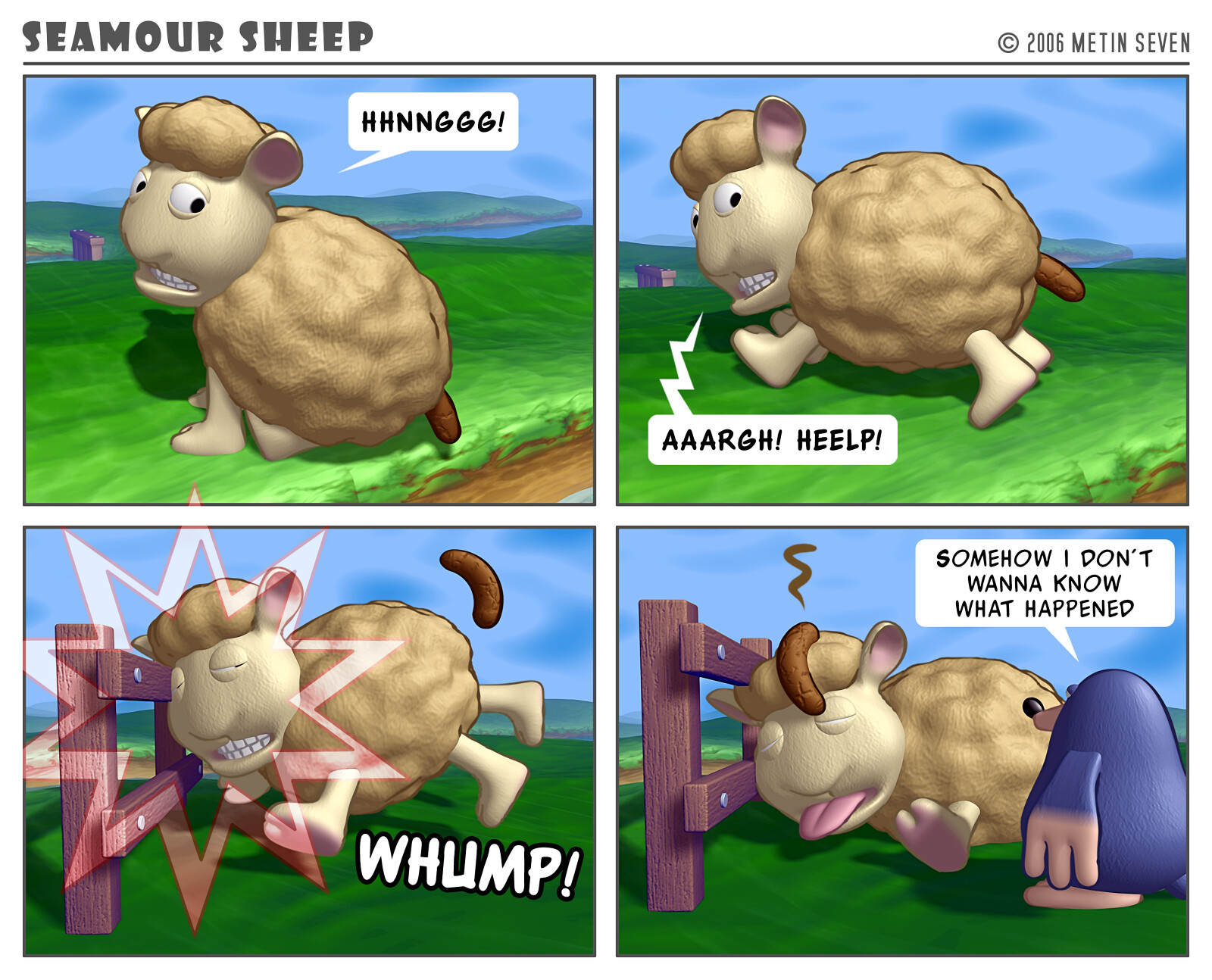 Seamour Sheep and Marty Mole comic strip episode: Constipation