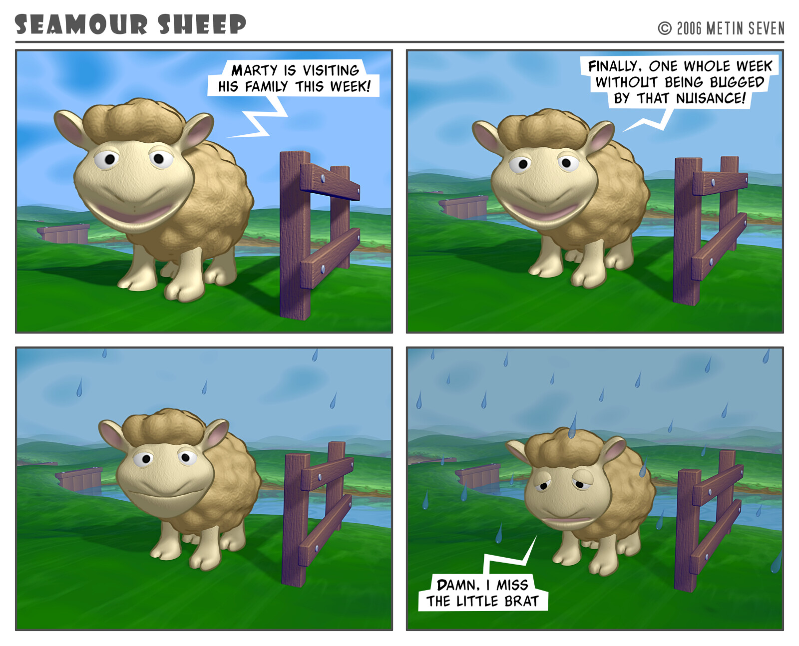 Seamour Sheep and Marty Mole comic strip episode: Gone
