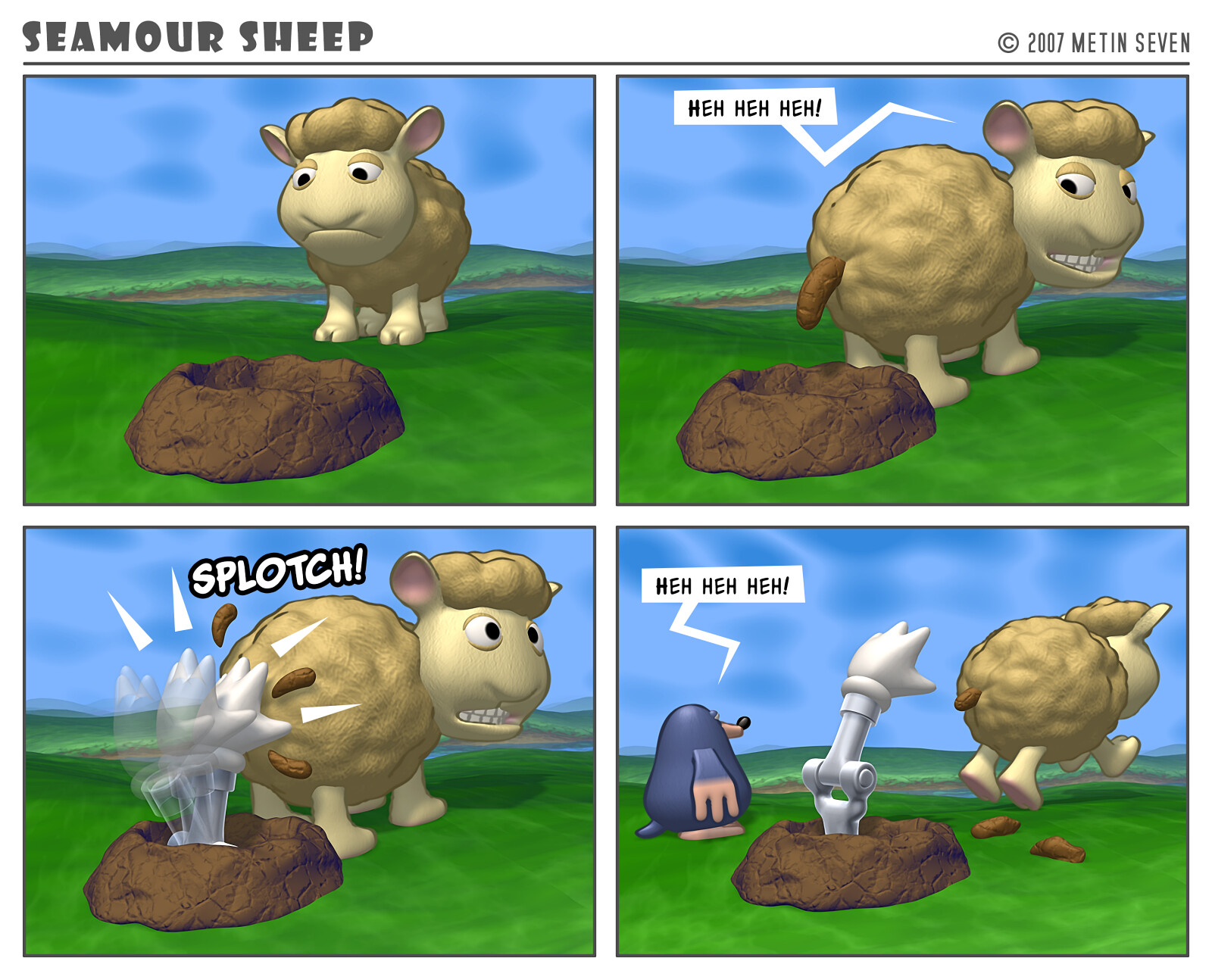 Seamour Sheep and Marty Mole comic strip episode: Prank