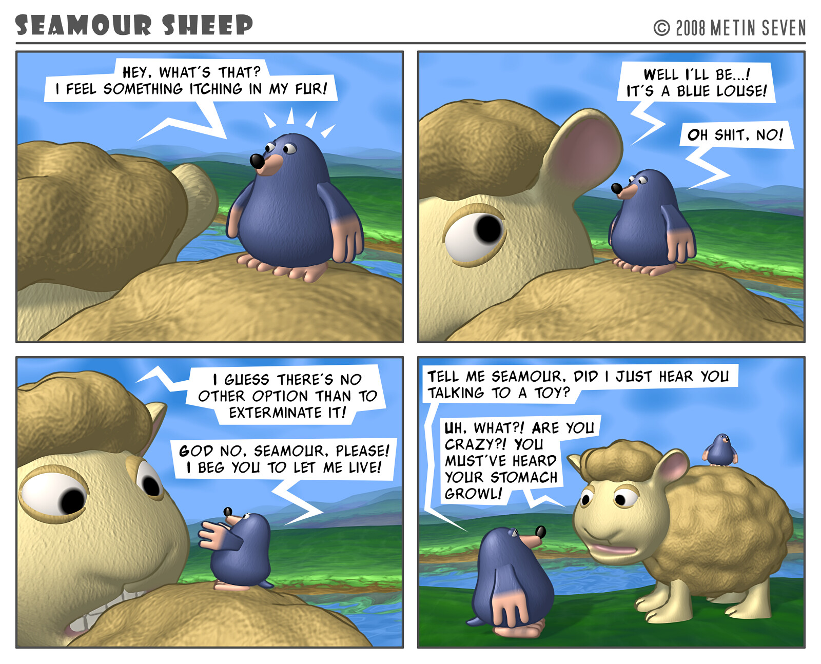 Seamour Sheep and Marty Mole comic strip episode: Toy story