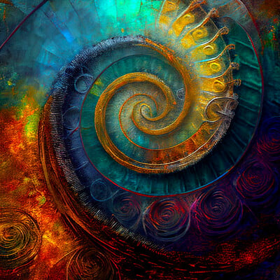 Windwatercloud troberts4 very colorful oil painting abstract of spirals gold a 3c0d60c0 c4a2 414e ac56 b703b5361bb6