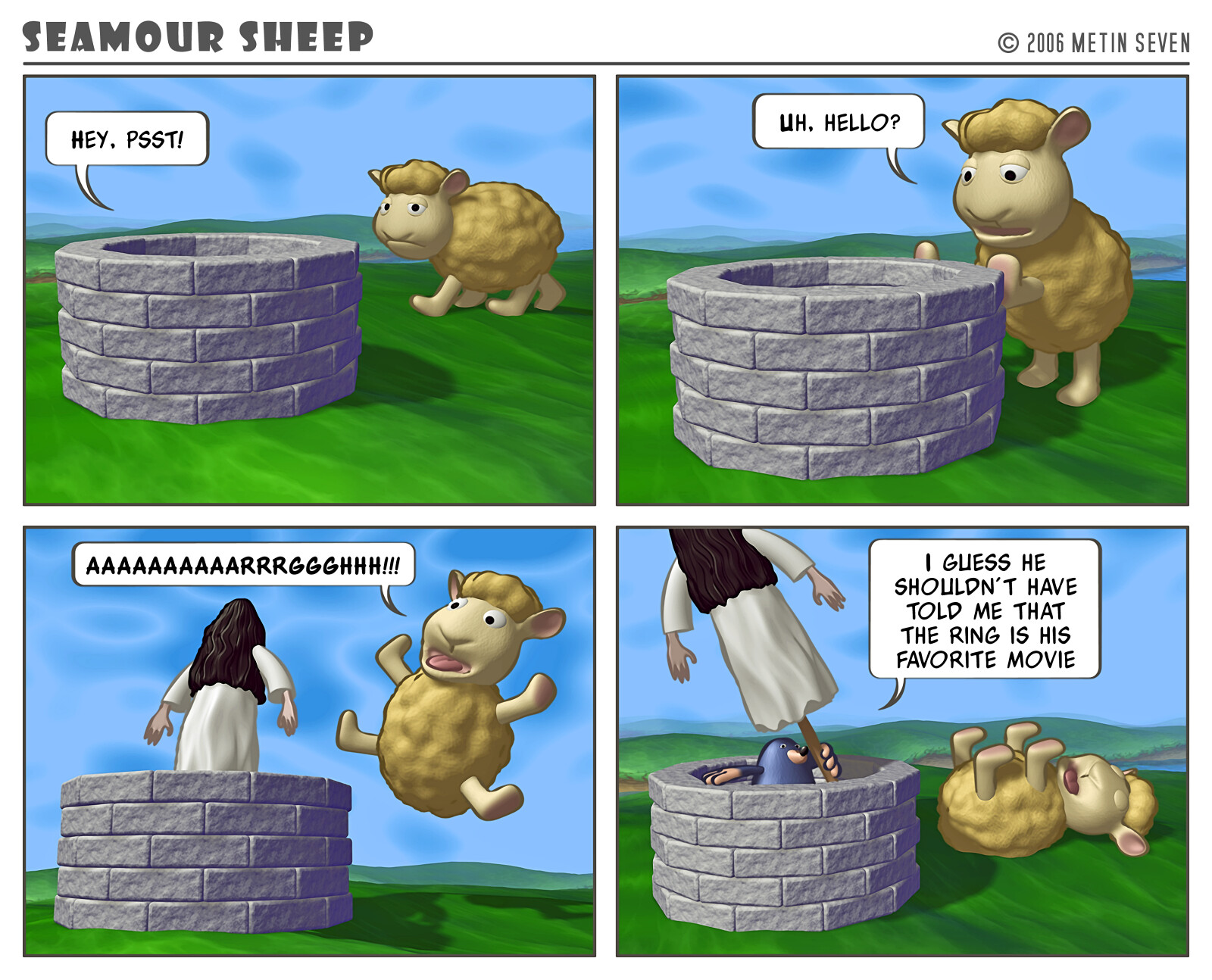 Seamour Sheep and Marty Mole comic strip episode: Well