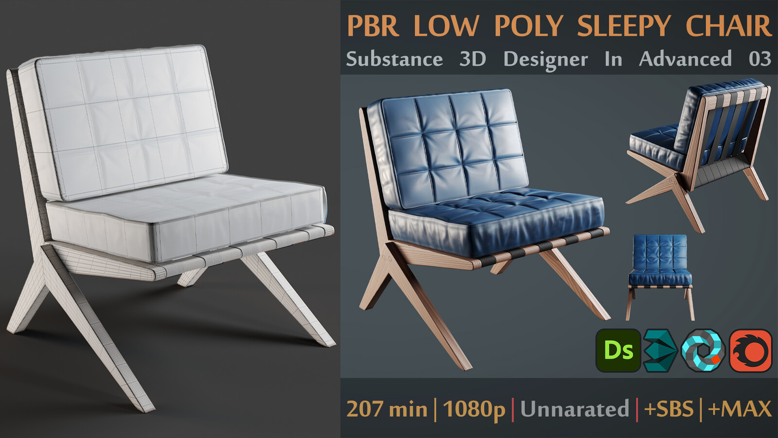 Tutorial: Calypso Armchair | SubstanceDesigner | 3DsMax | Corona | RizomUV