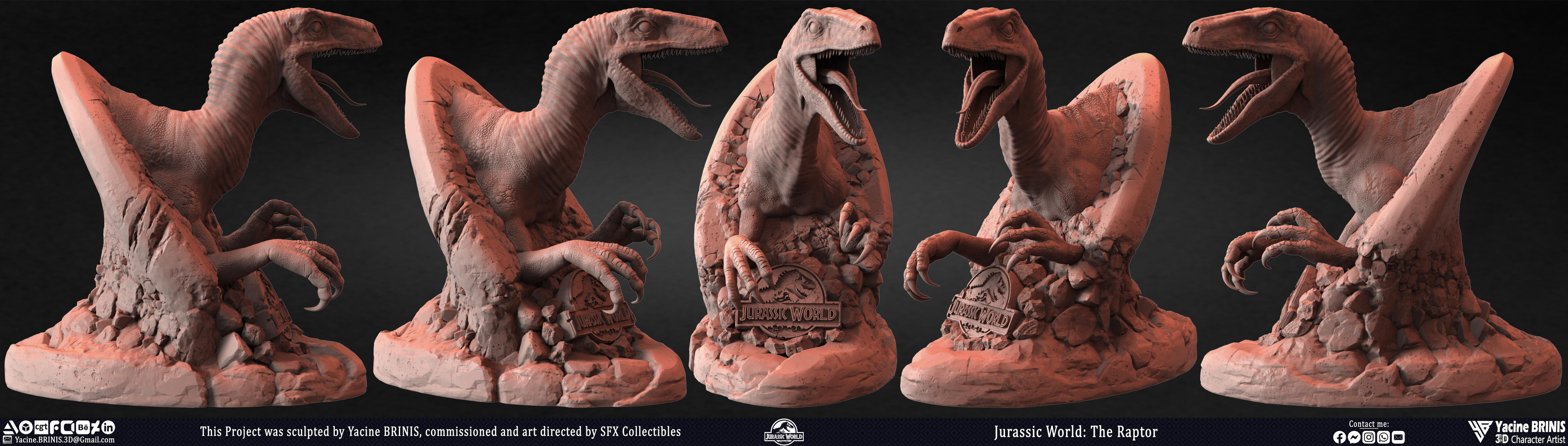 Jurassic World The Raptor sculpted by Yacine BRINIS 005