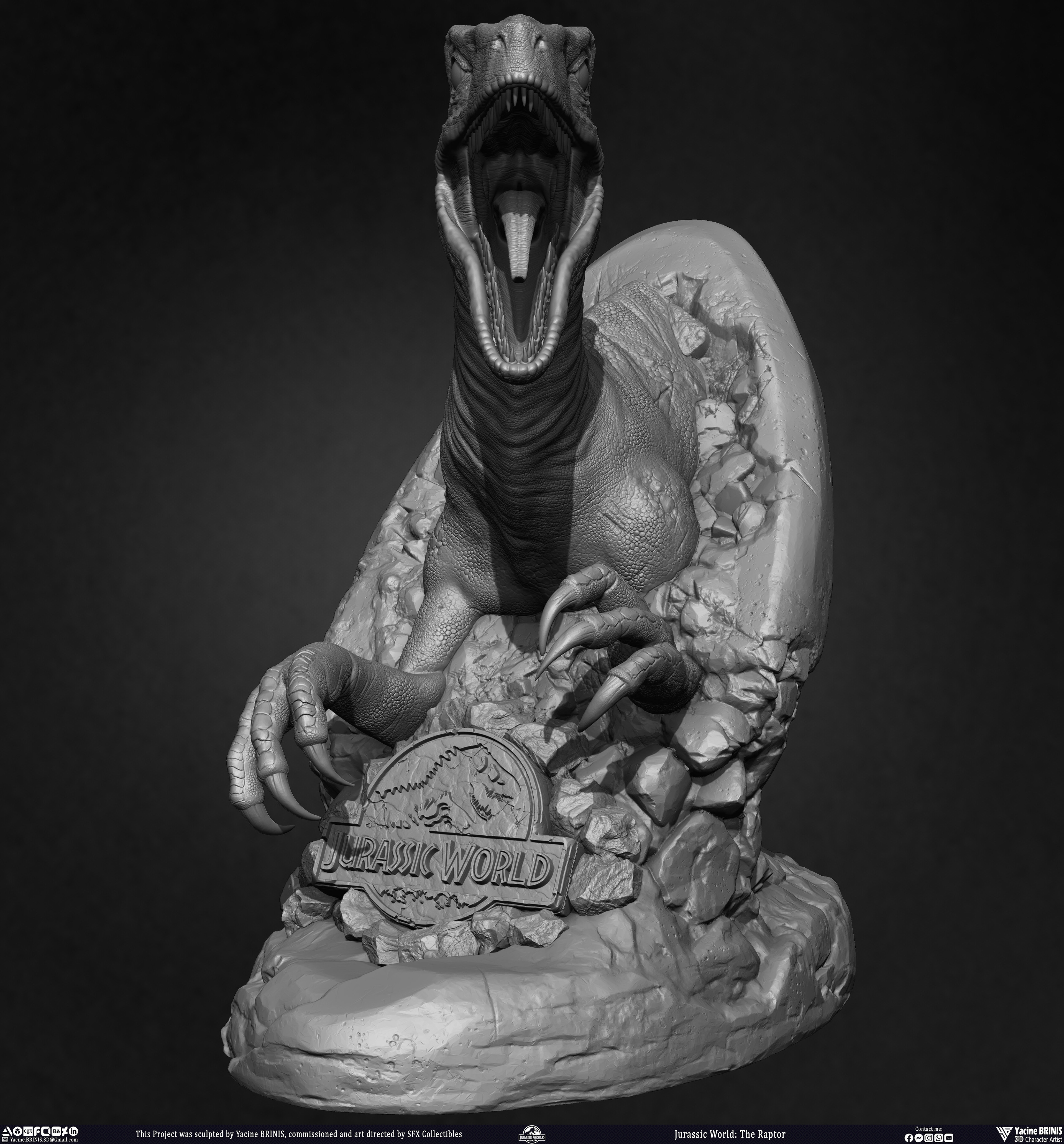 Jurassic World The Raptor sculpted by Yacine BRINIS 011