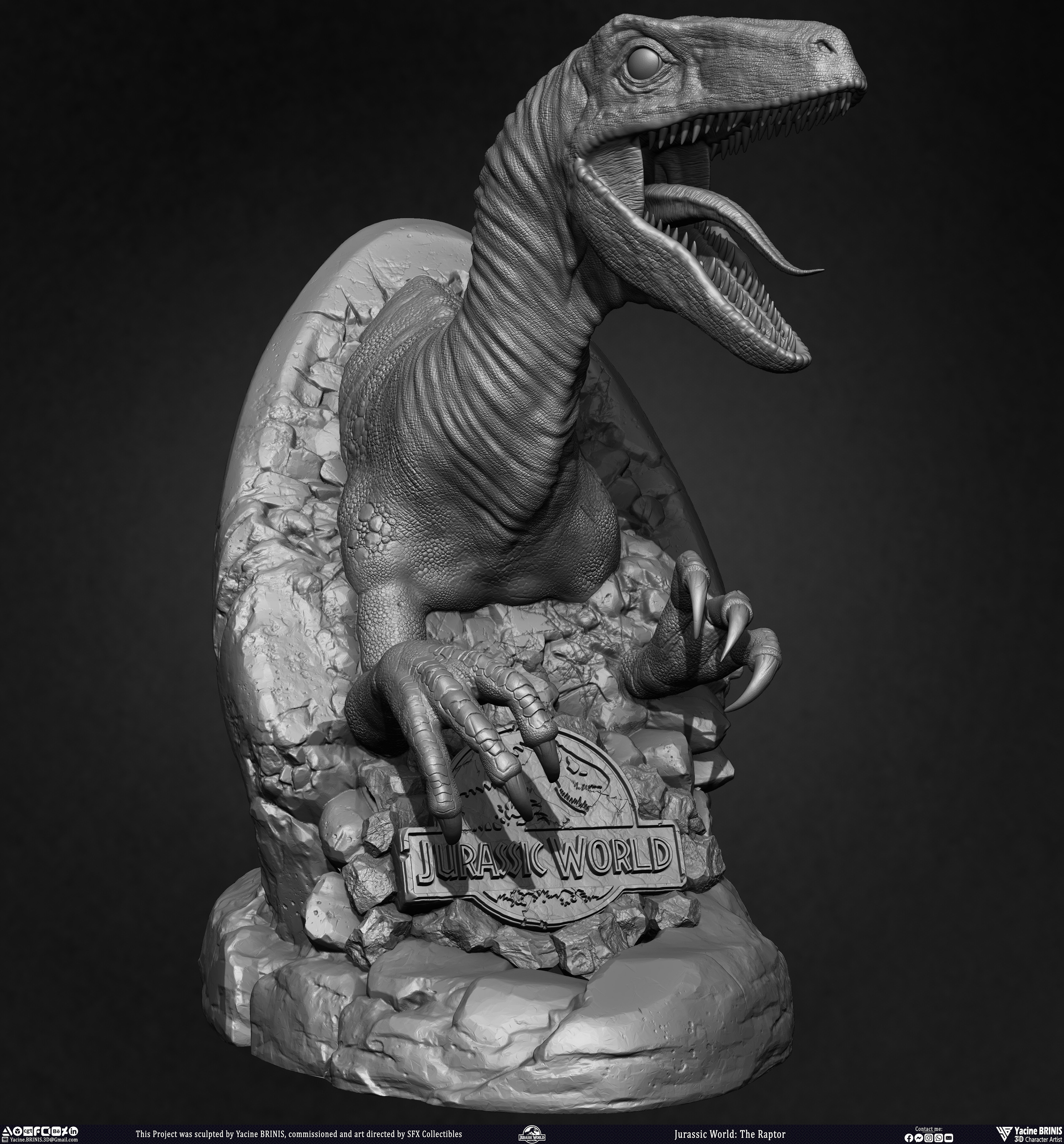 Jurassic World The Raptor sculpted by Yacine BRINIS 013