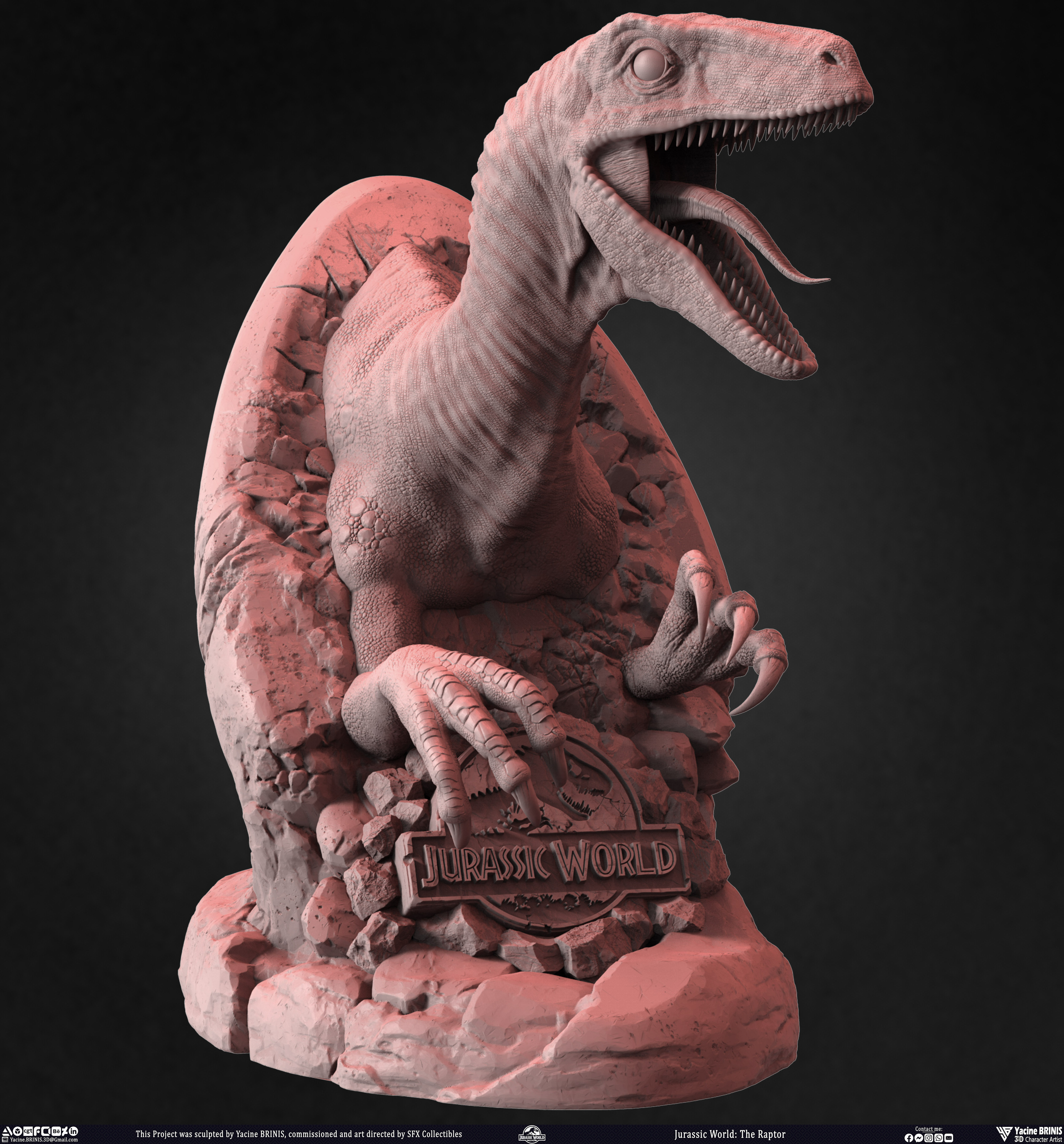 Jurassic World The Raptor sculpted by Yacine BRINIS 022