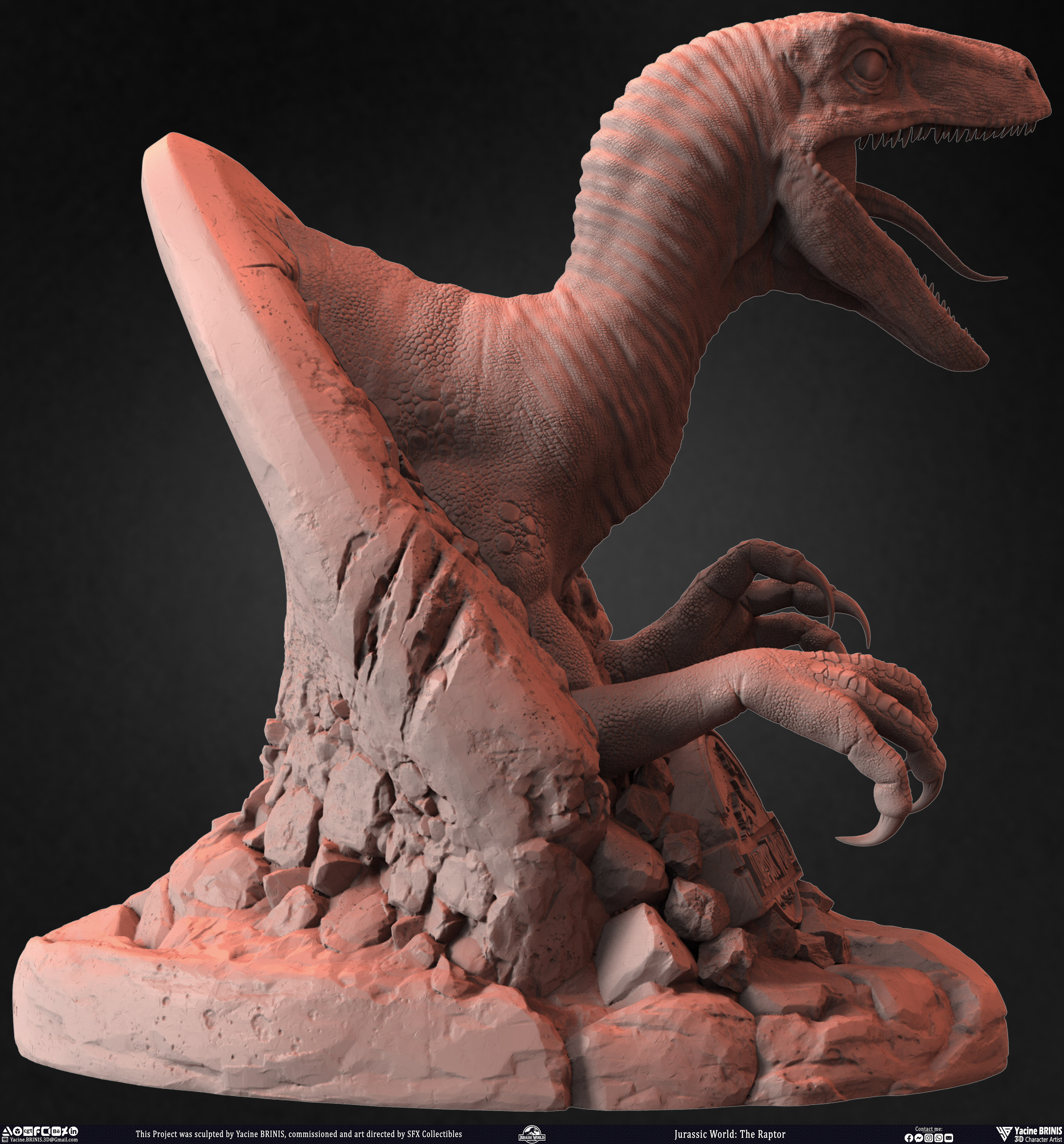 Jurassic World The Raptor sculpted by Yacine BRINIS 025