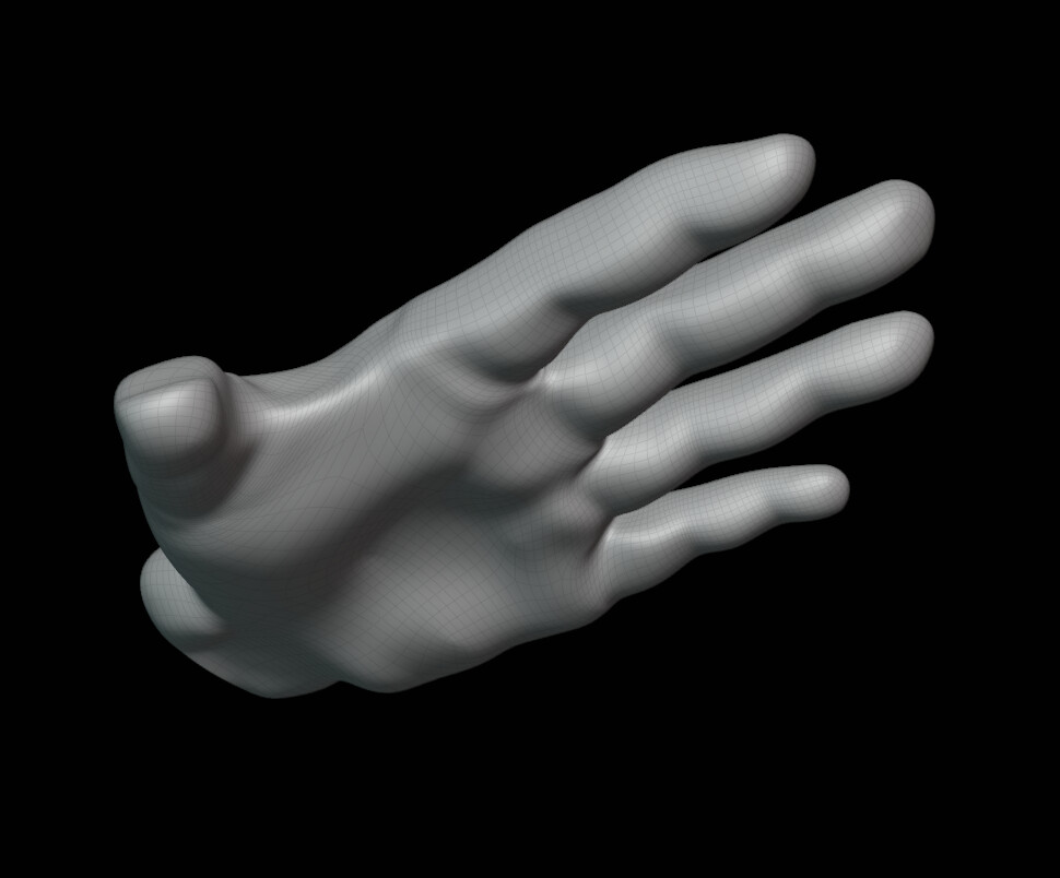 Hand bottom - Finally hand some time to sit and properly start sculpting the hands.