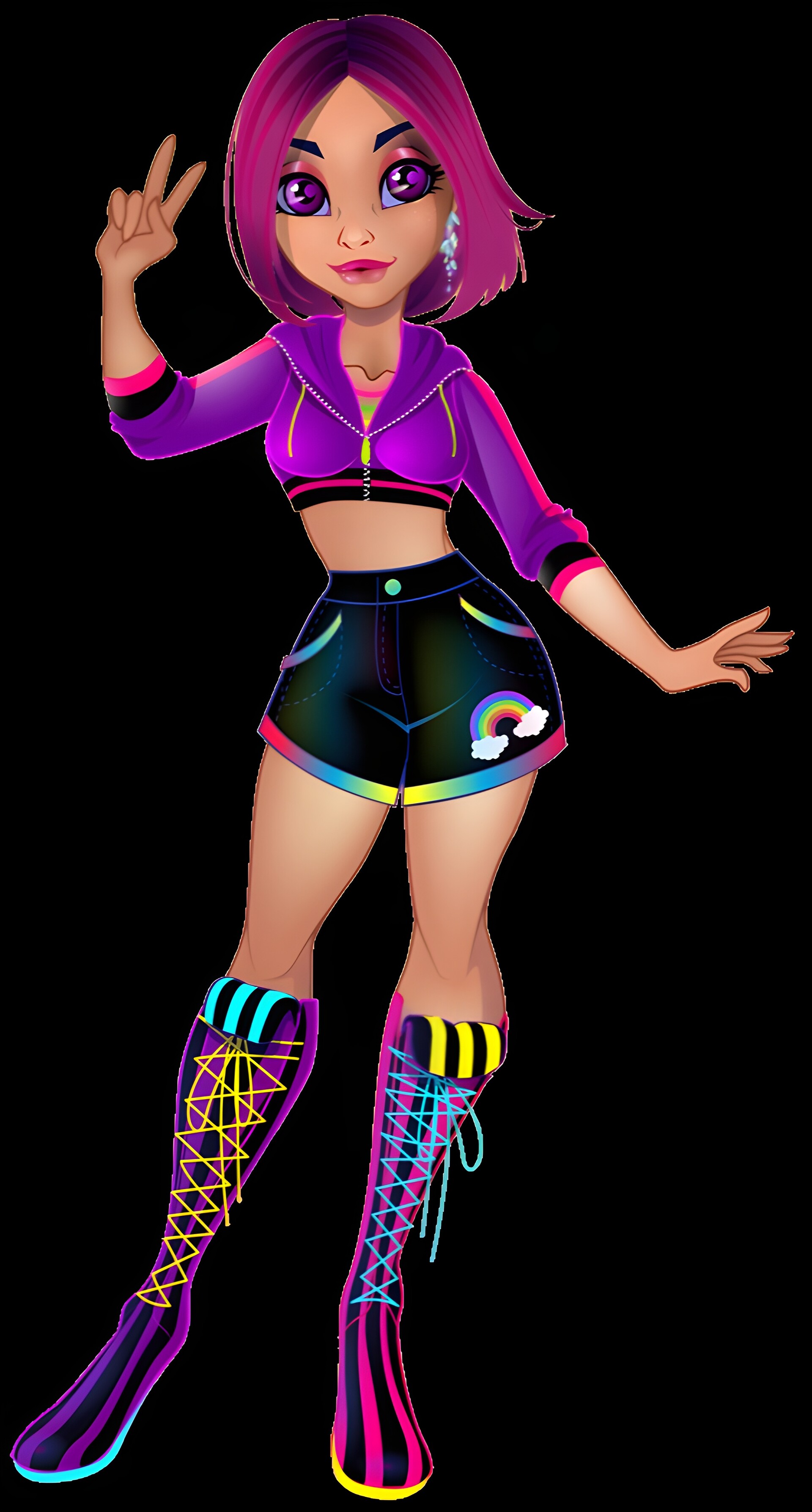 ArtStation - Neon Rainbow (PNG) Misty (PNG) May (PNG) Dawn (PNG) Foxy Loxy  (PNG)