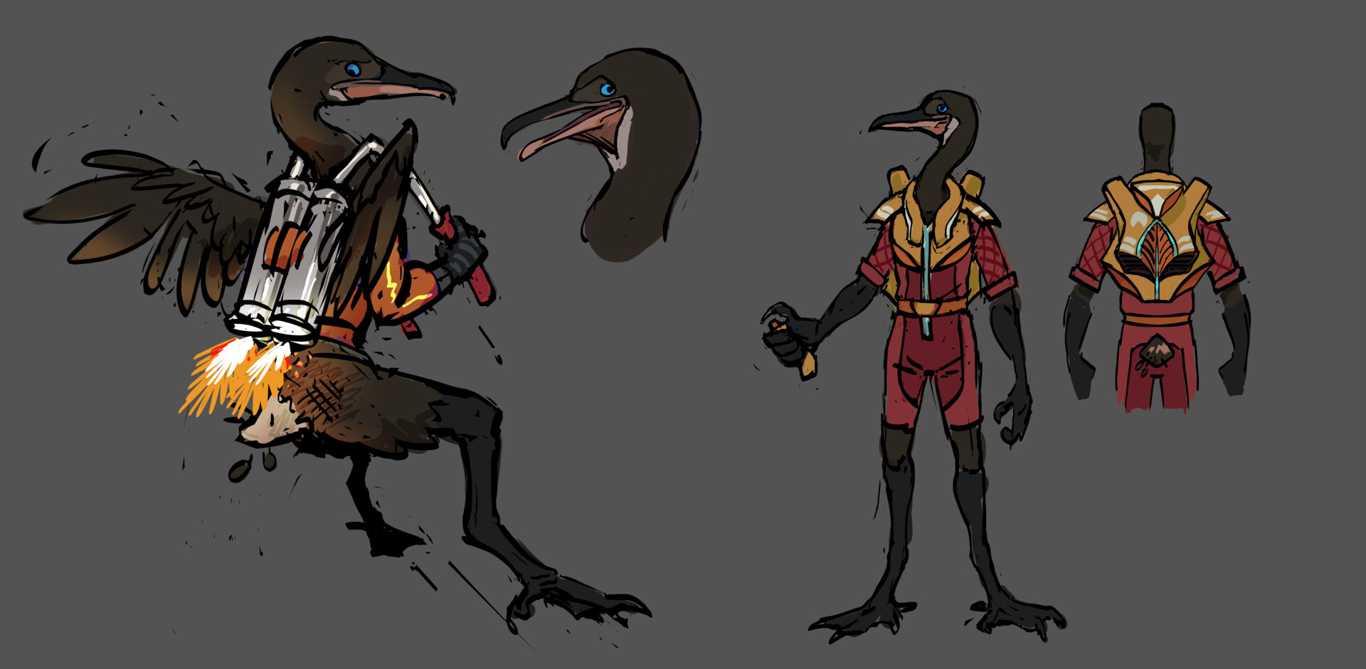 ArtStation - More Sci-fi bird characters for Indie game