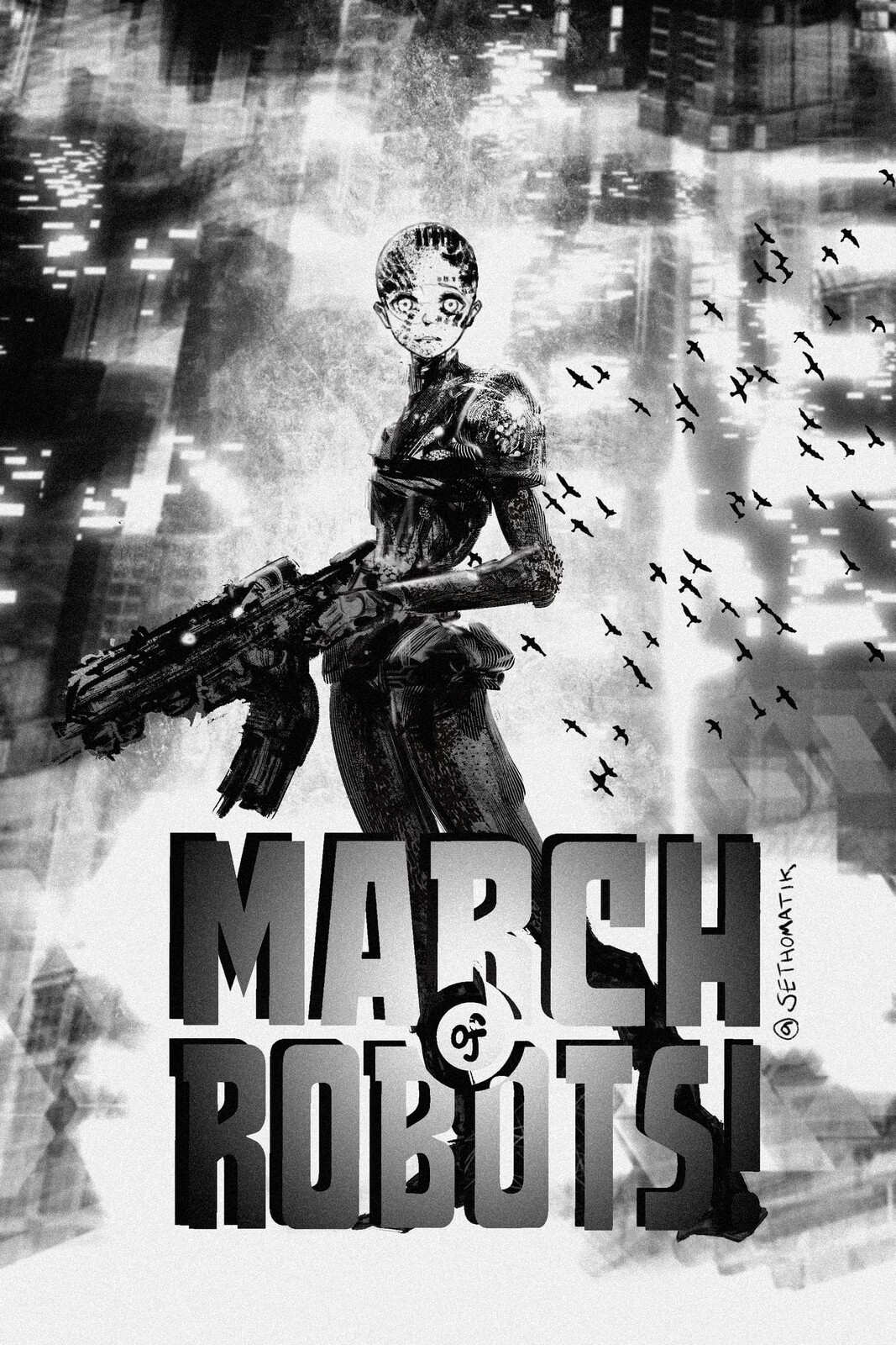 March of Robots Pin-Up