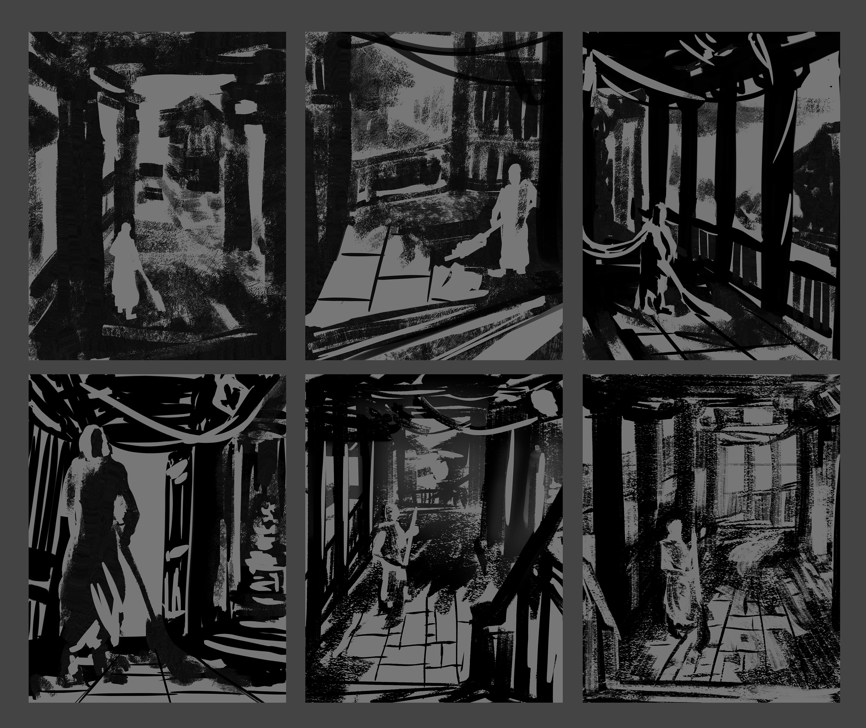 Initial quick composition sketches