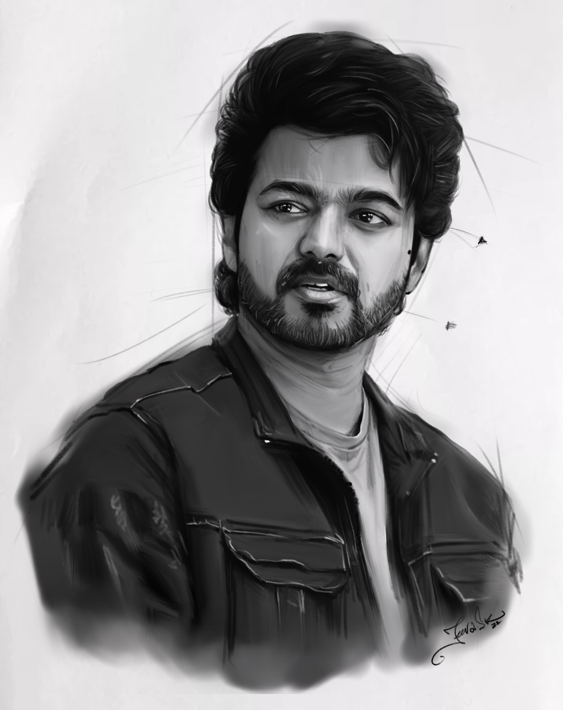 ArtStation Thalapathy Vijay Pencil Sketch 2022