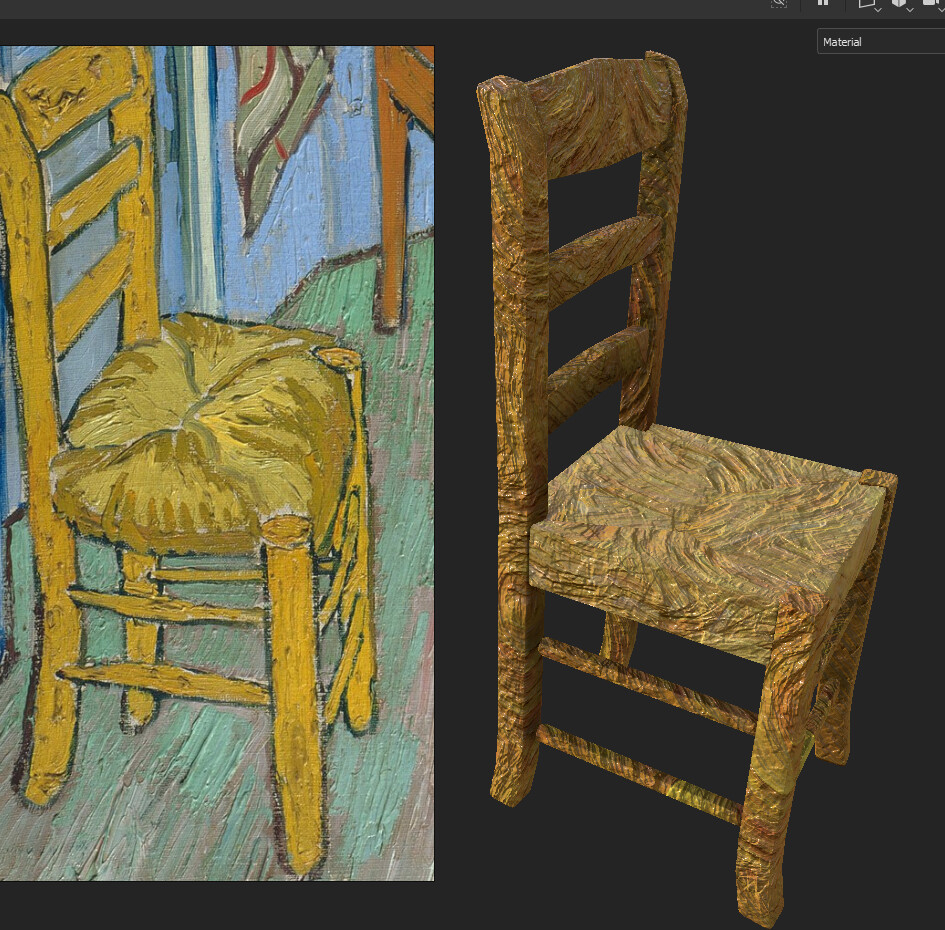 Capture d’écran de test de paramètres pour réaliser des textures style peinture à l’huile sur Substance Painter