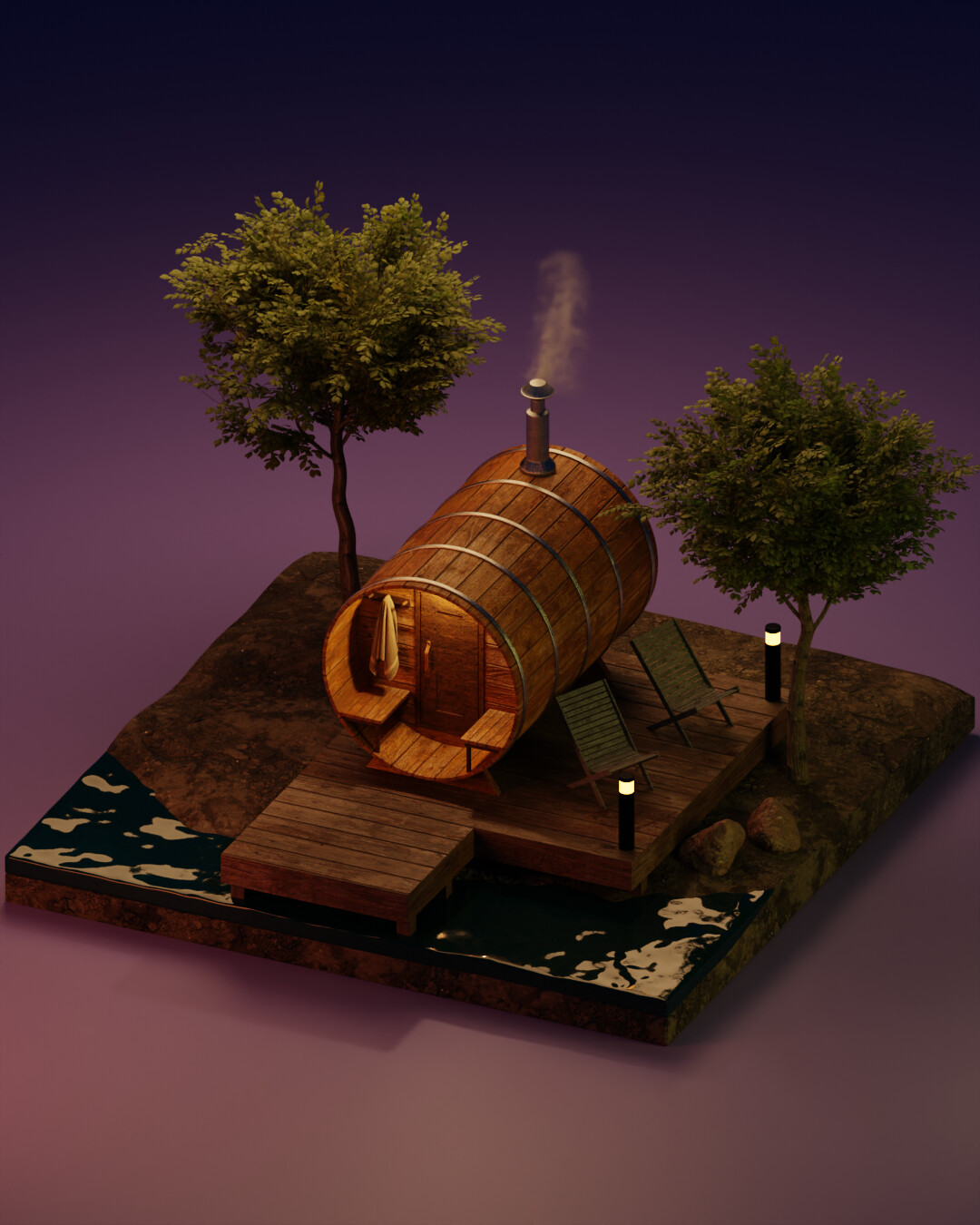ArtStation Barrel Sauna Blender