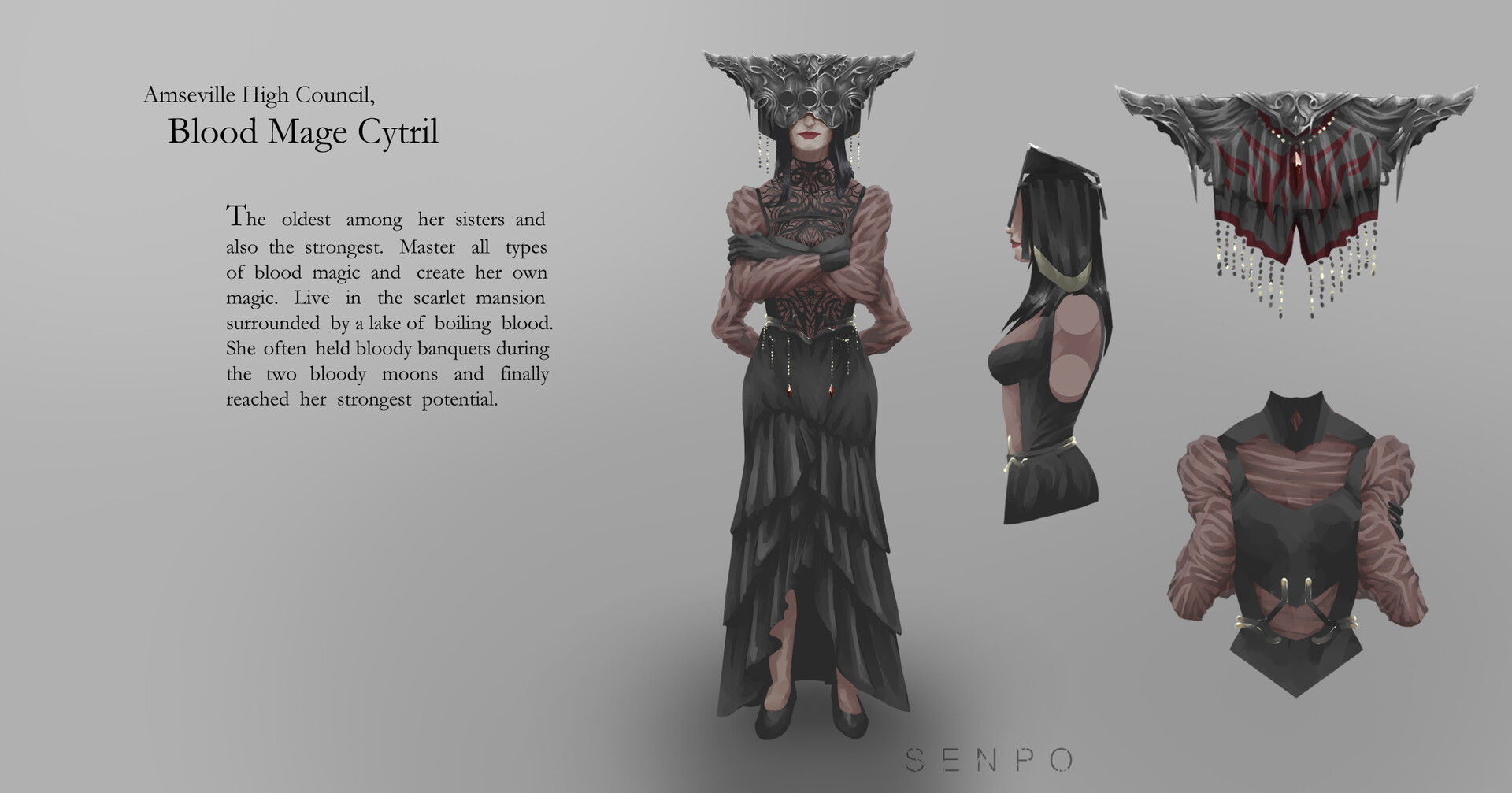 ArtStation - Amseville High Council, Blood Mage Maelva