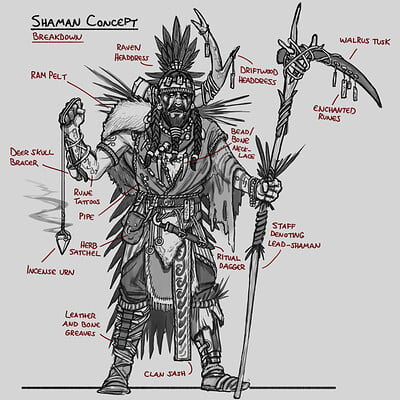 Cameron suter cameron suter cameron suter concept sketches shaman notes