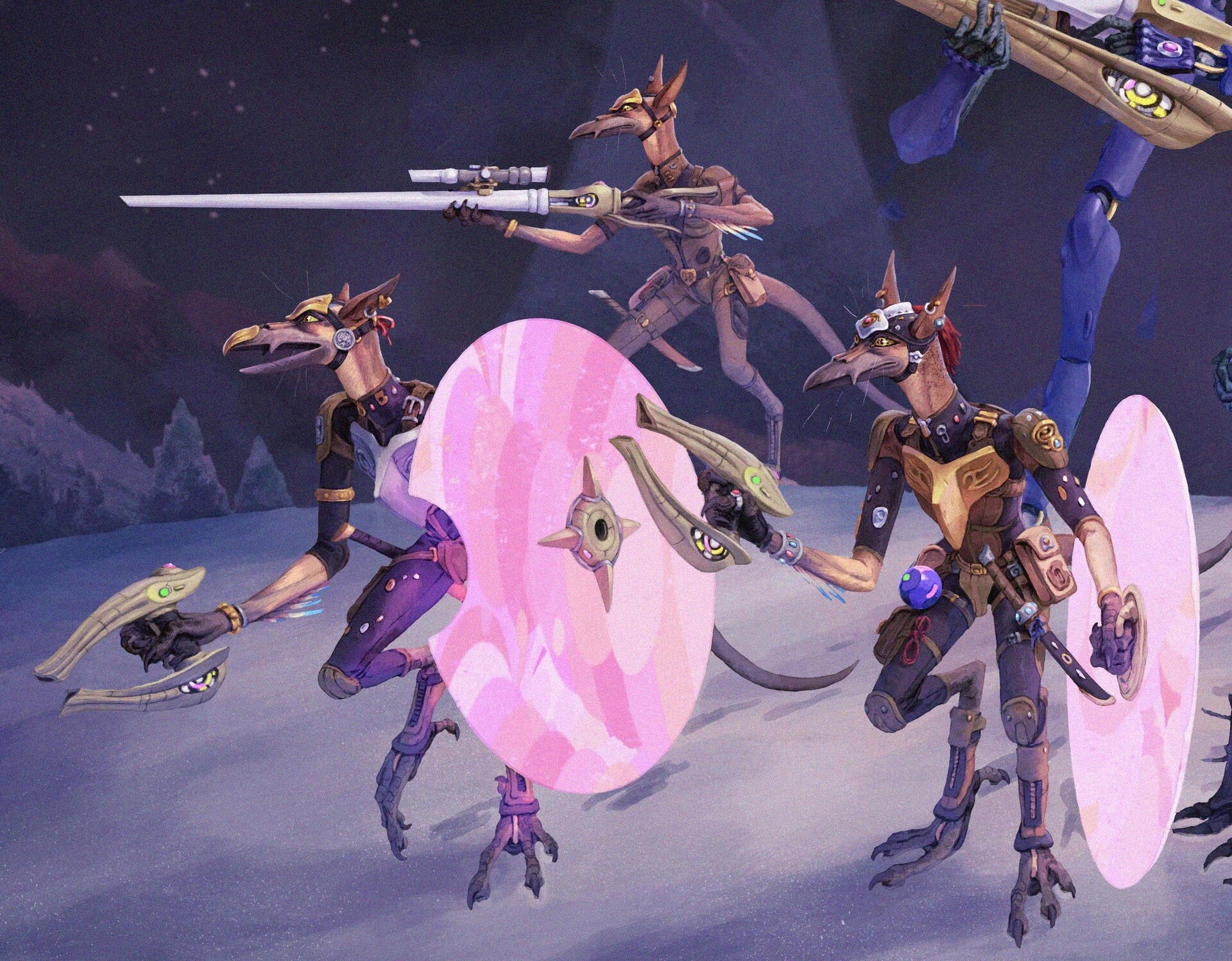 Kig-yar are mercenaries, they carry all their precious (looted) items on their armor.