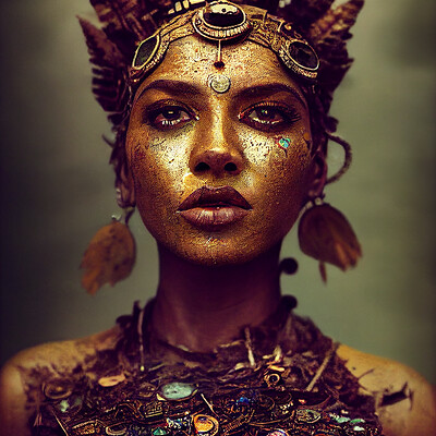 And3d and3d rusty metallic steampunk indian woman portrait covered in 7994ec68 3f81 4086 b6ff a93b23a85484