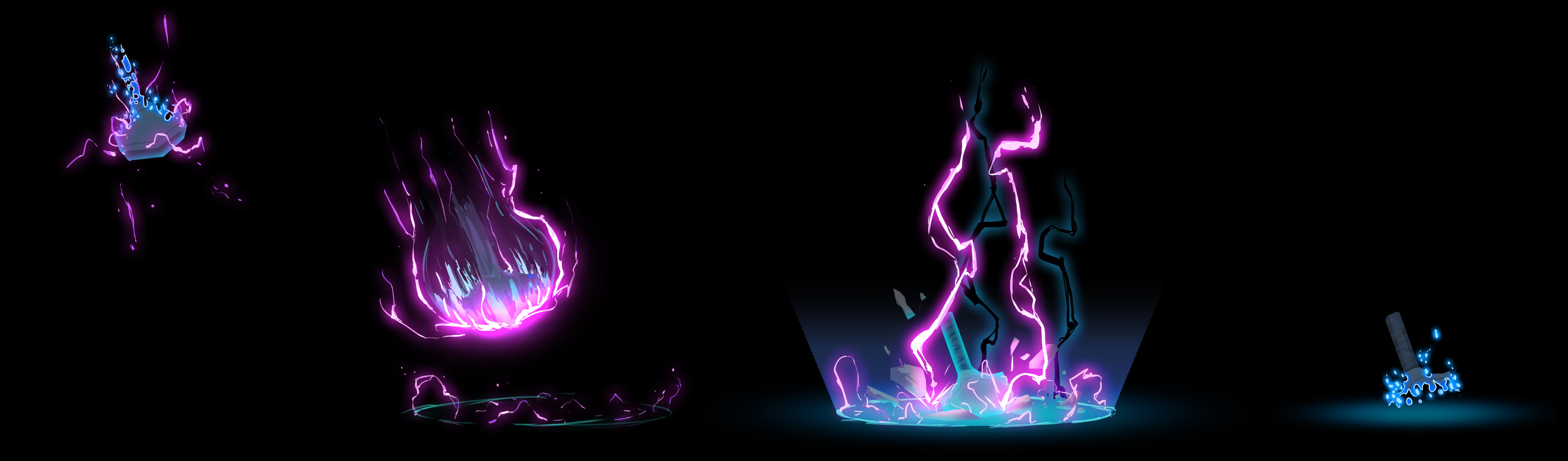 Some sketches of the sequence, mainly for figuring out the motion, colors etc.