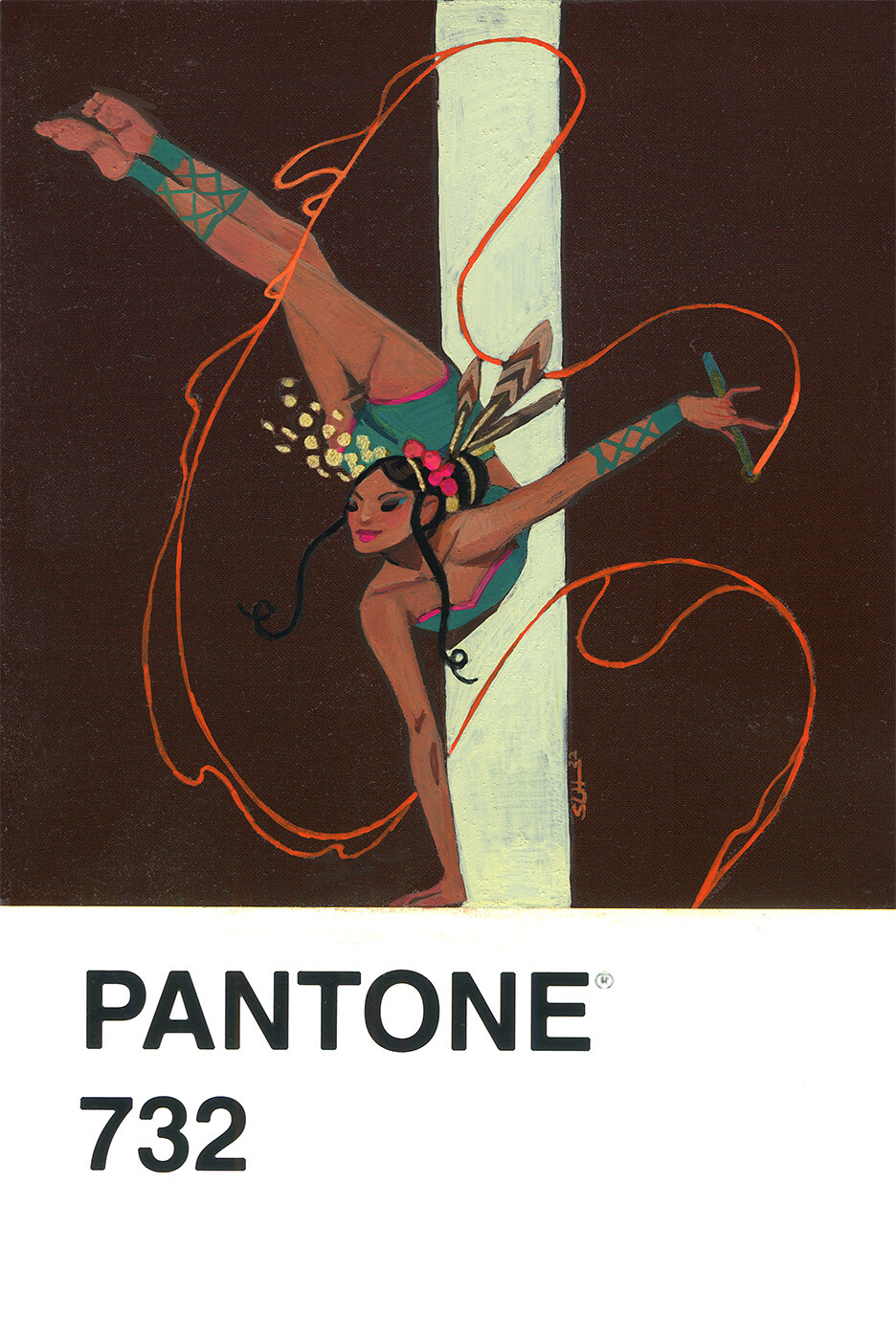 Painting on PANTONE POSTCARDS - pt. 4 
