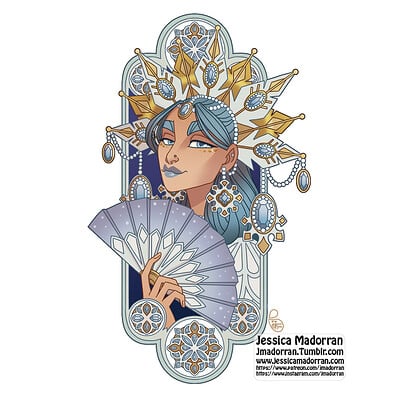 Jessica madorran patreon november 2022 twisted snow queen extravagant winter wonderland sticker option 01 artstation