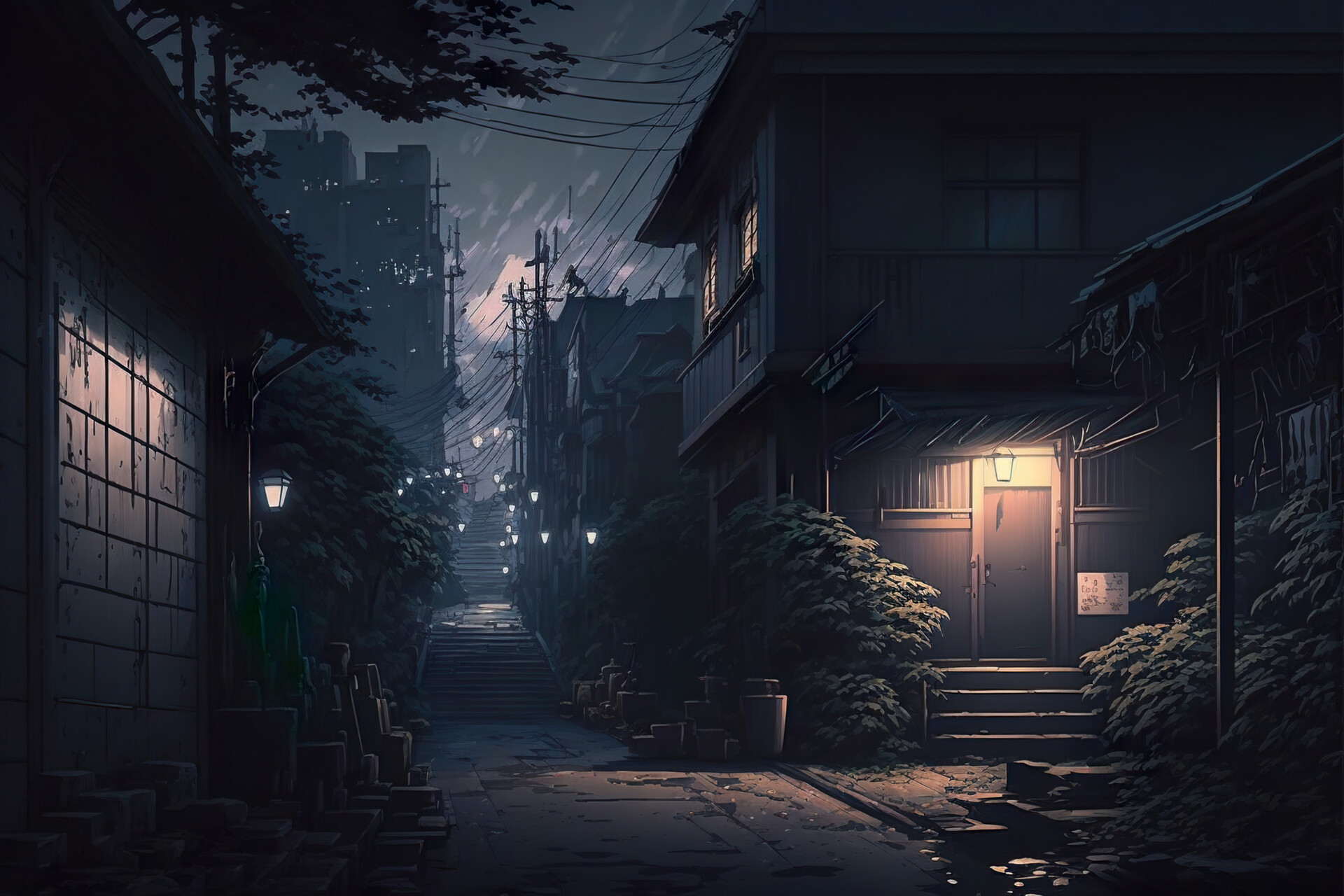 44 Anime night theme ideas in 2023  scenery wallpaper aesthetic  wallpapers anime scenery