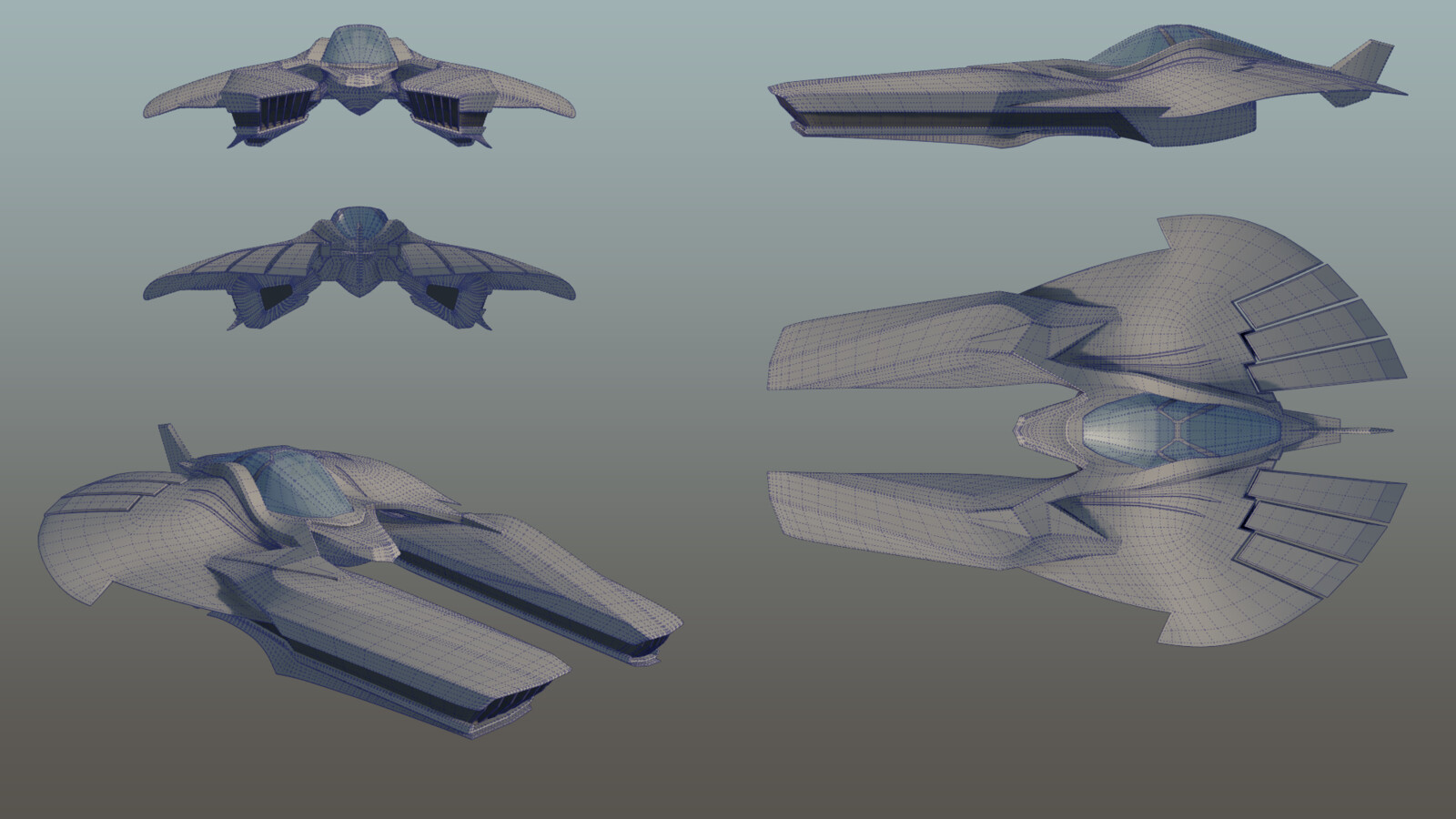 High-res. Refined shapes and bone lines. Added more taper to the front engines.