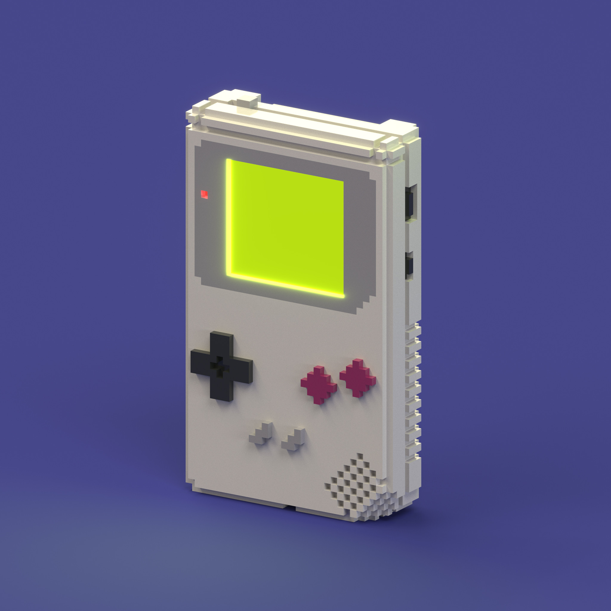 Voxel model rendering of the Nintendo Game Boy.